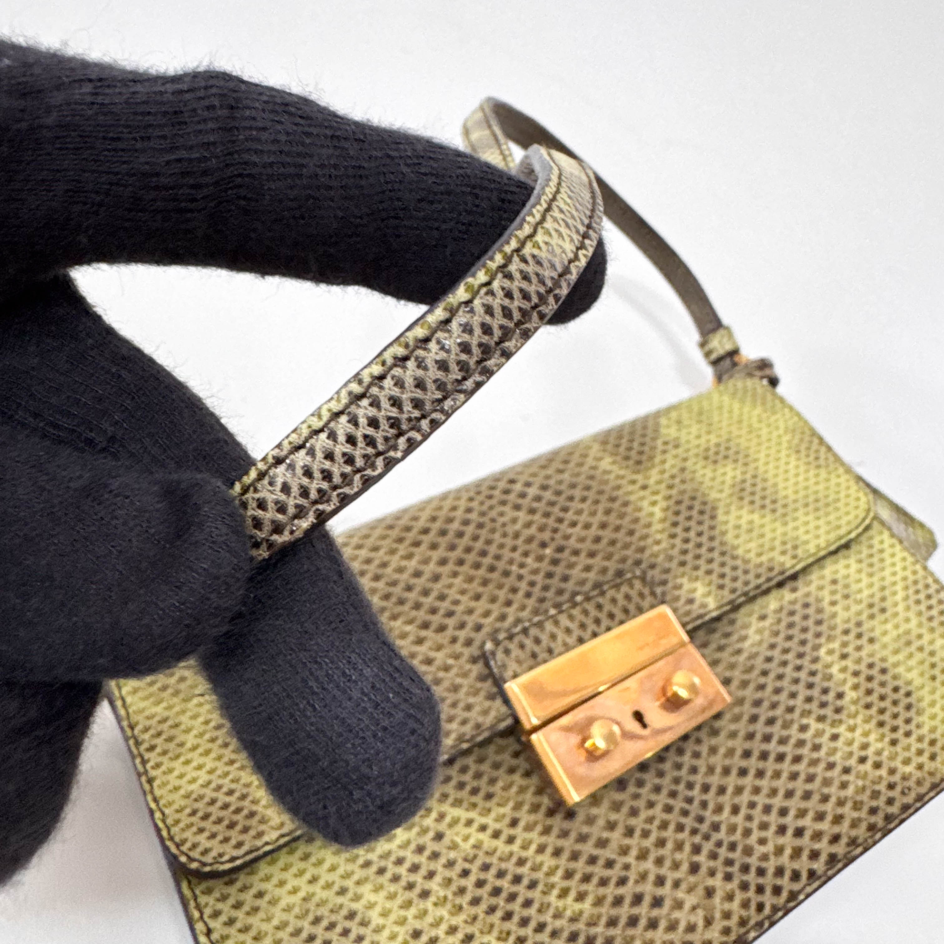 Green Leather Mini Shoulder Bag