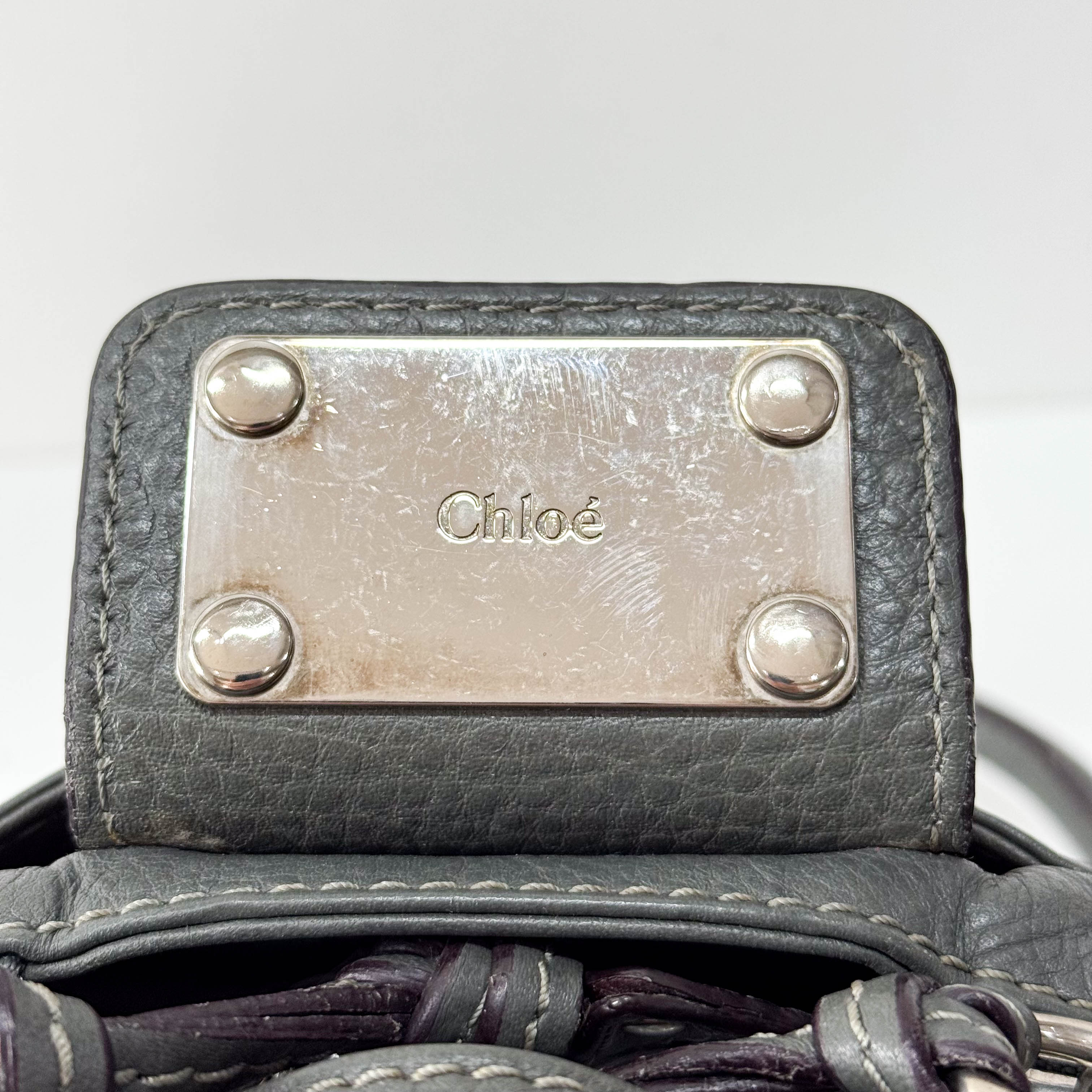 Paddington Grey Leather Shoulder Bag