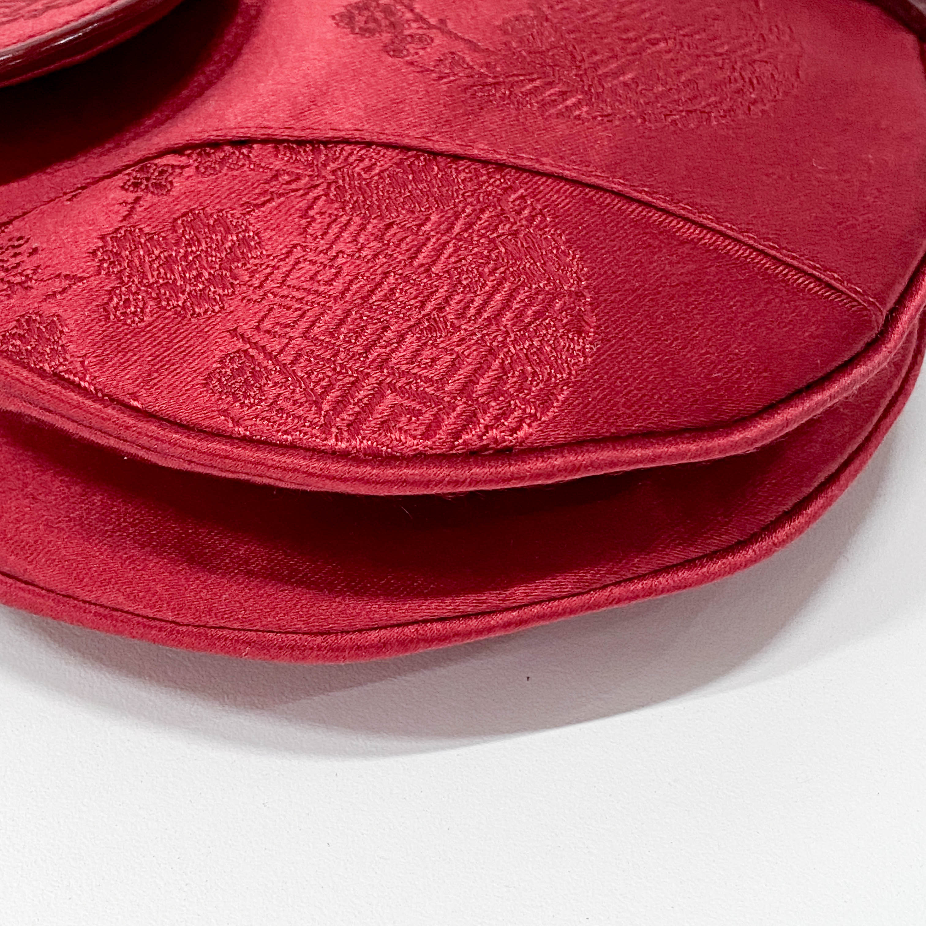 Saddle Red Satin Bag