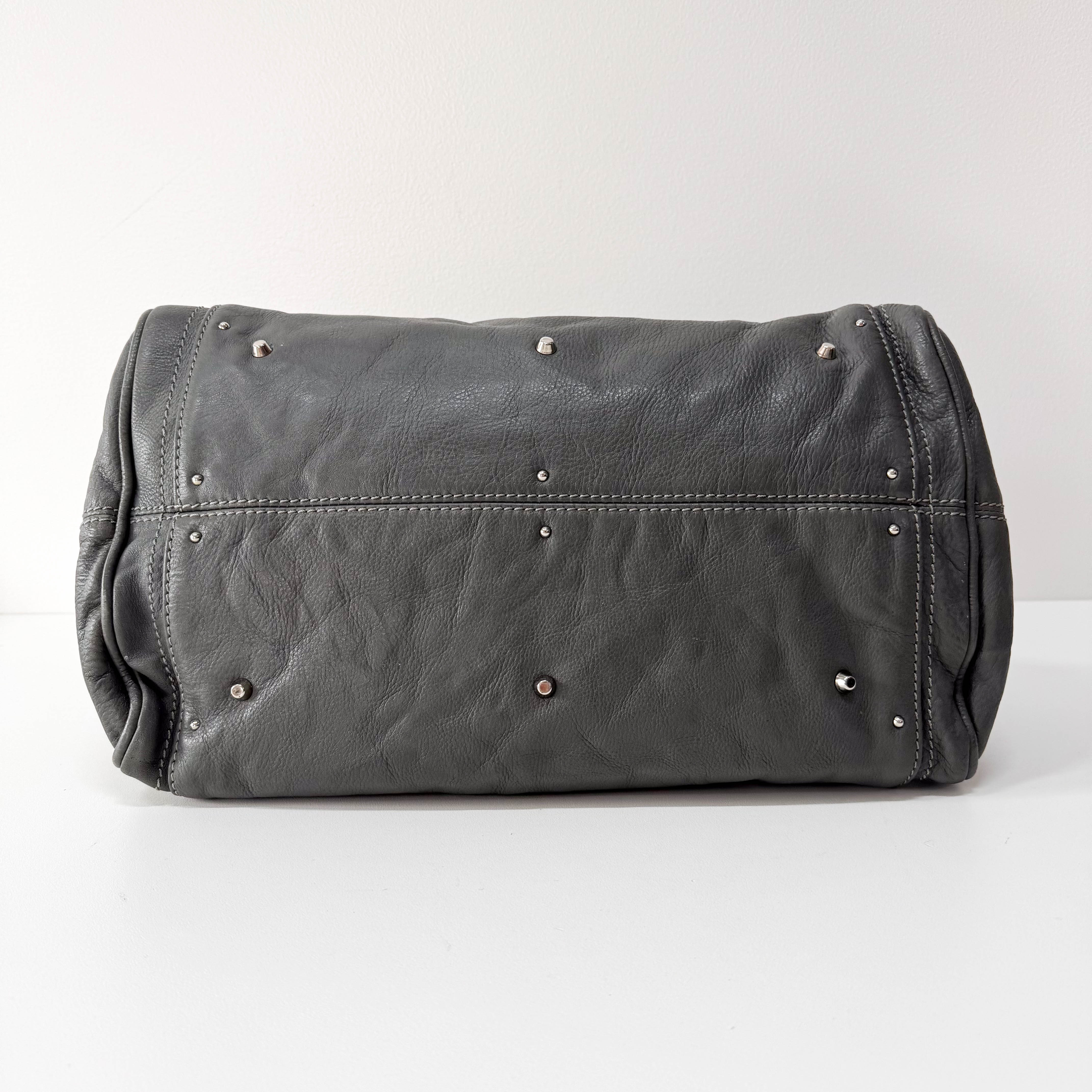 Paddington Grey Leather Shoulder Bag