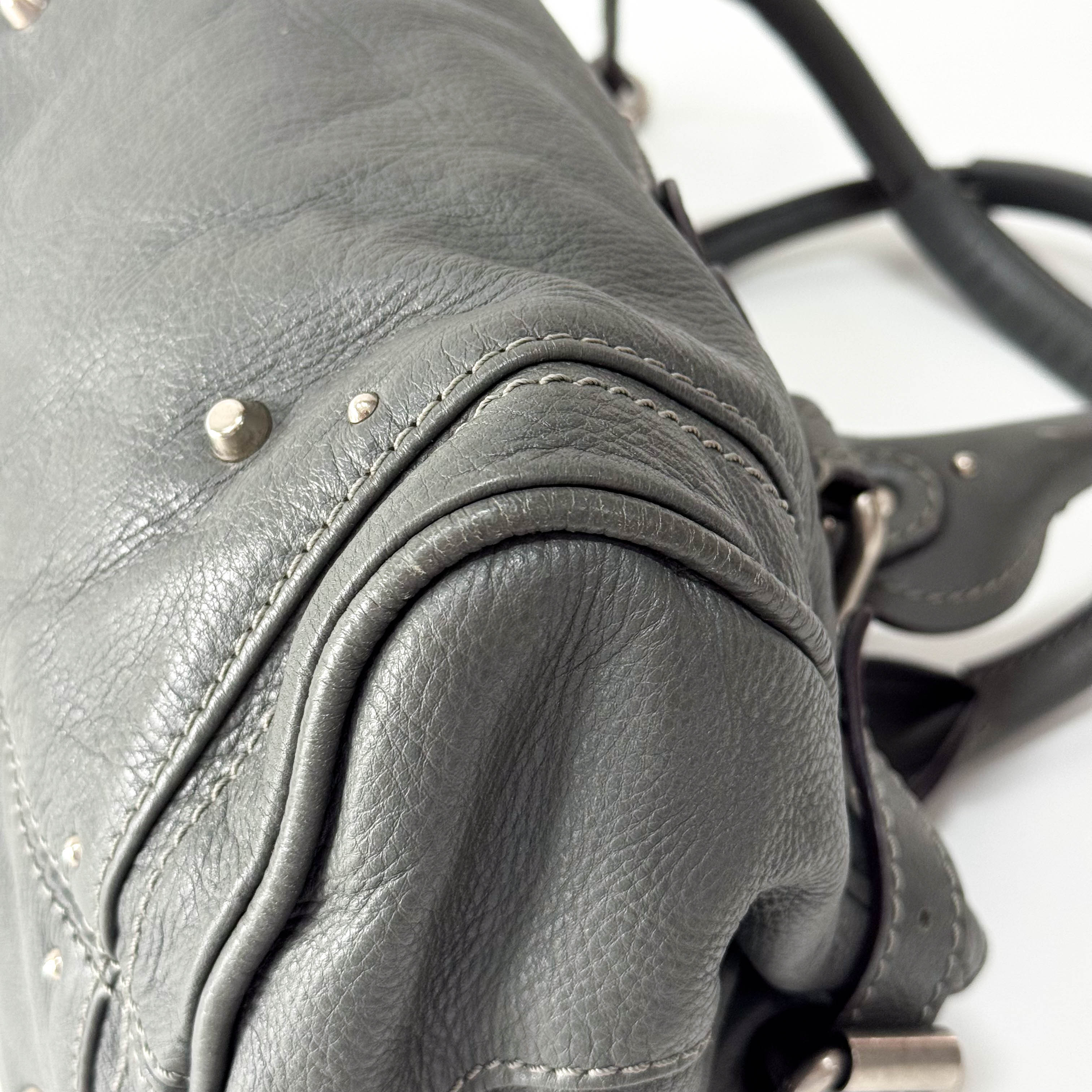 Paddington Grey Leather Shoulder Bag