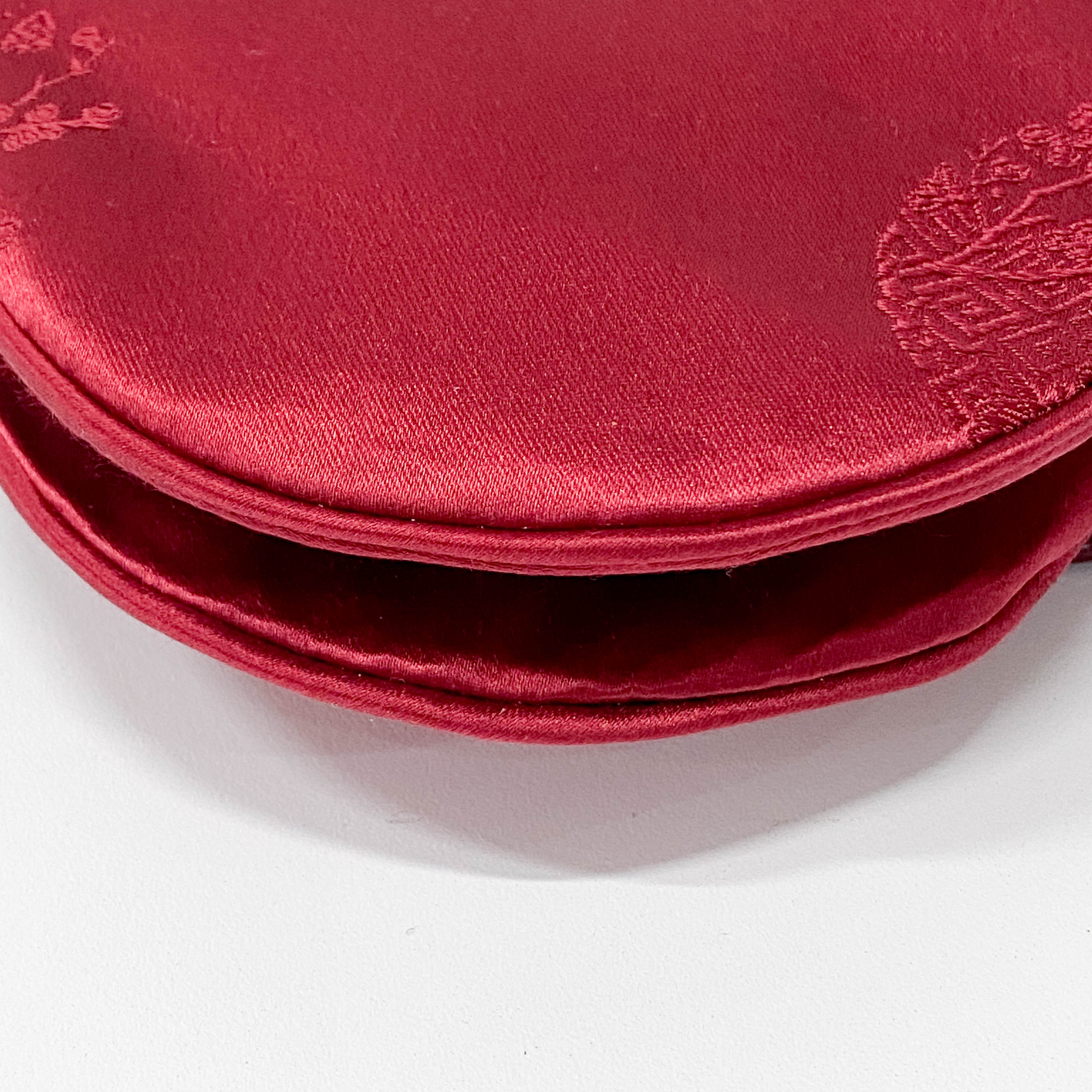 Saddle Red Satin Bag