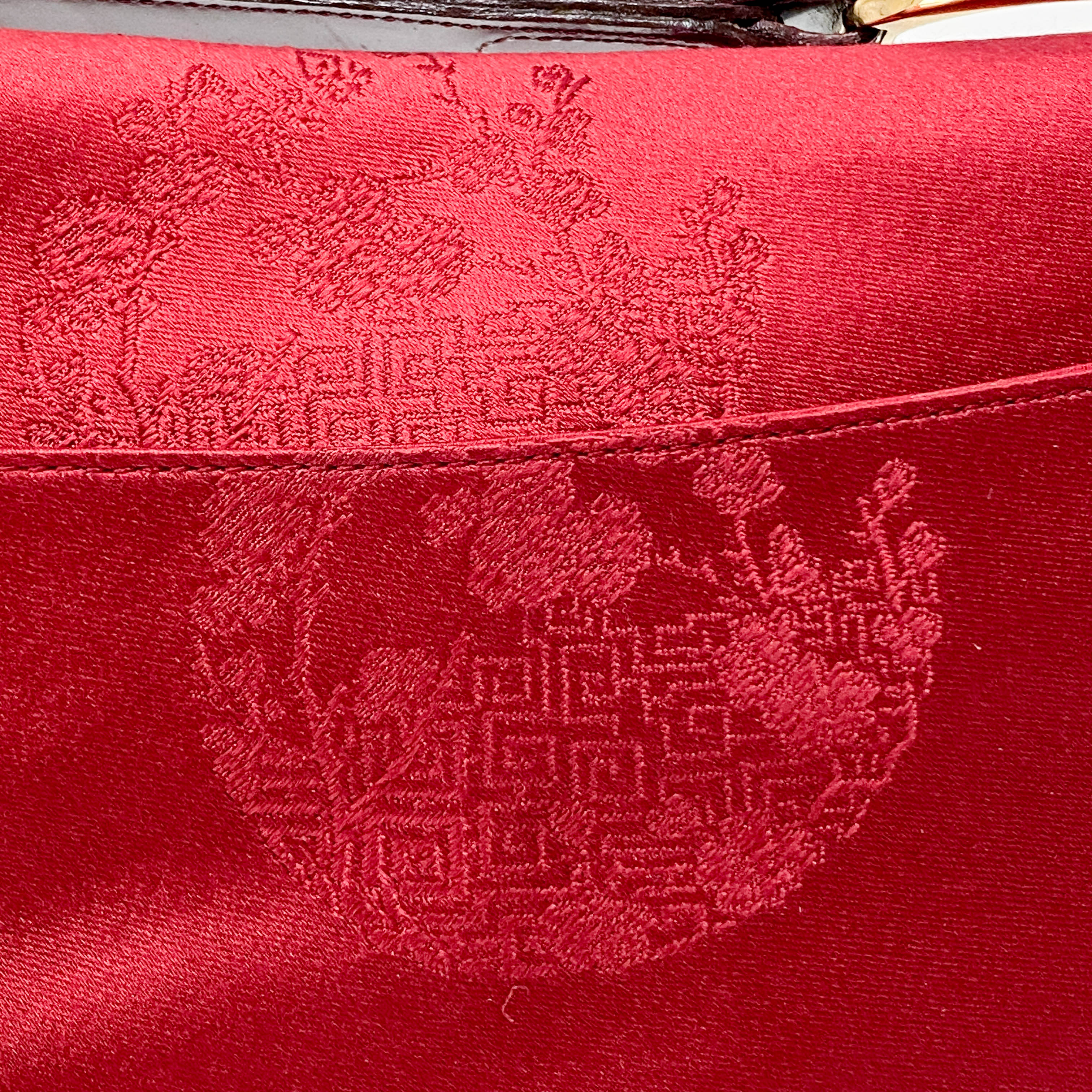 Saddle Red Satin Bag