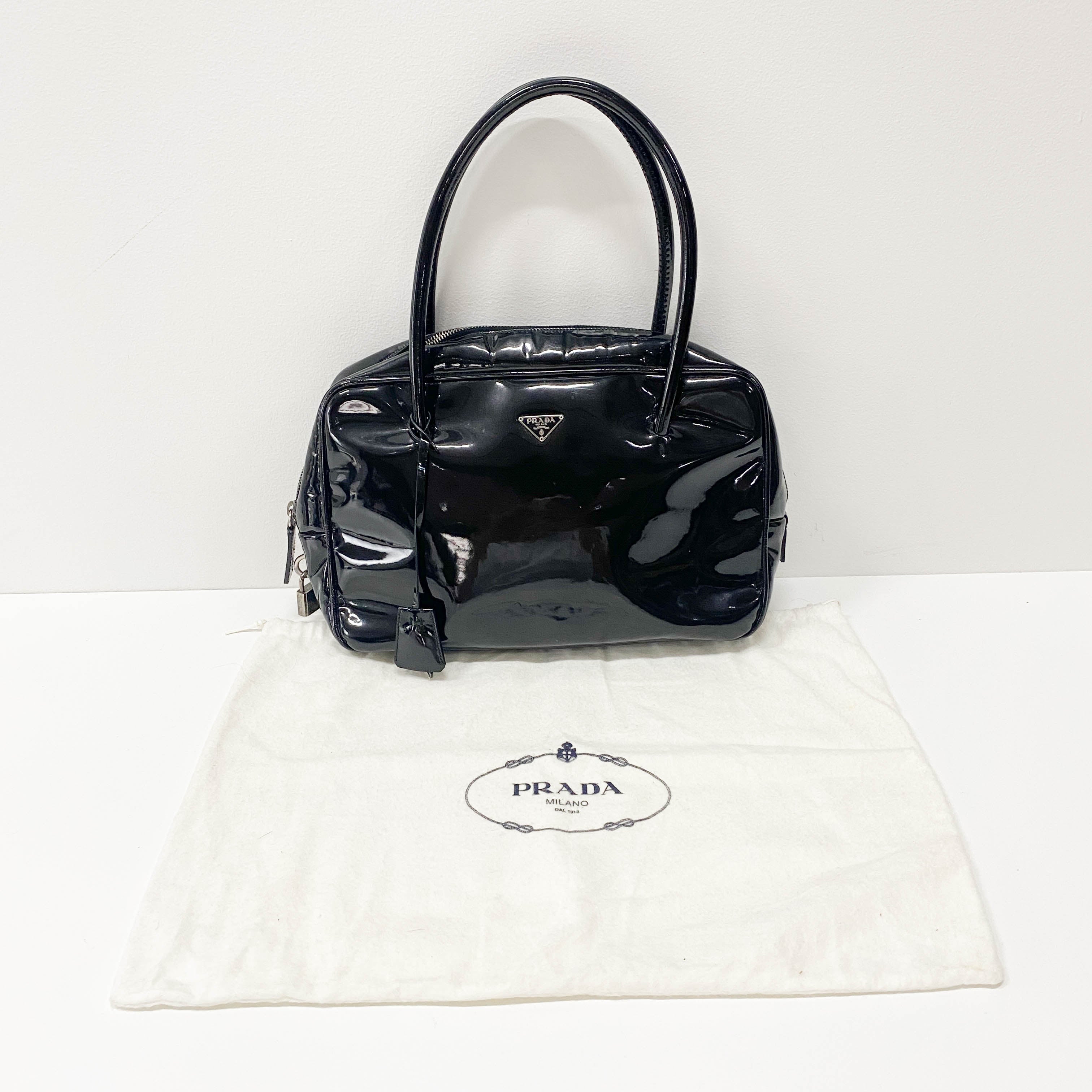 Black Patent Leather Shoulder Bag