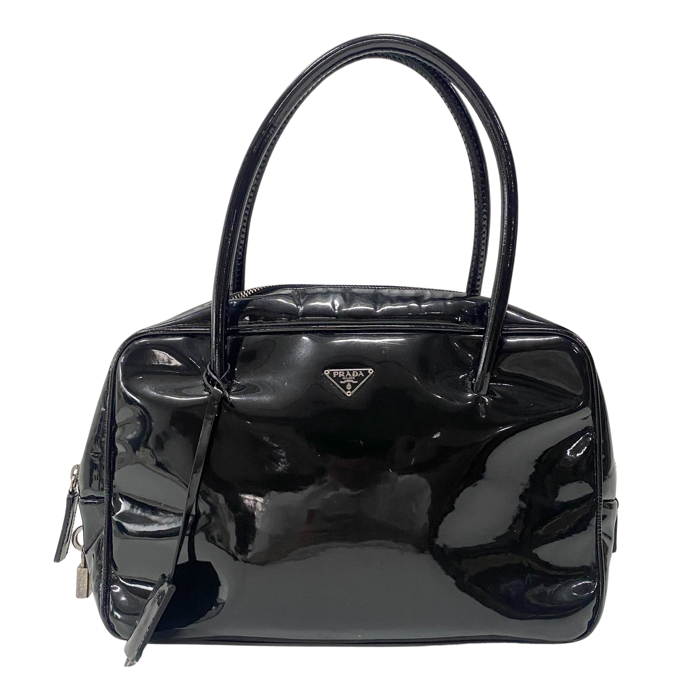 PRADA Black Patent Leather Shoulder Bag – HIVE PRELOVED