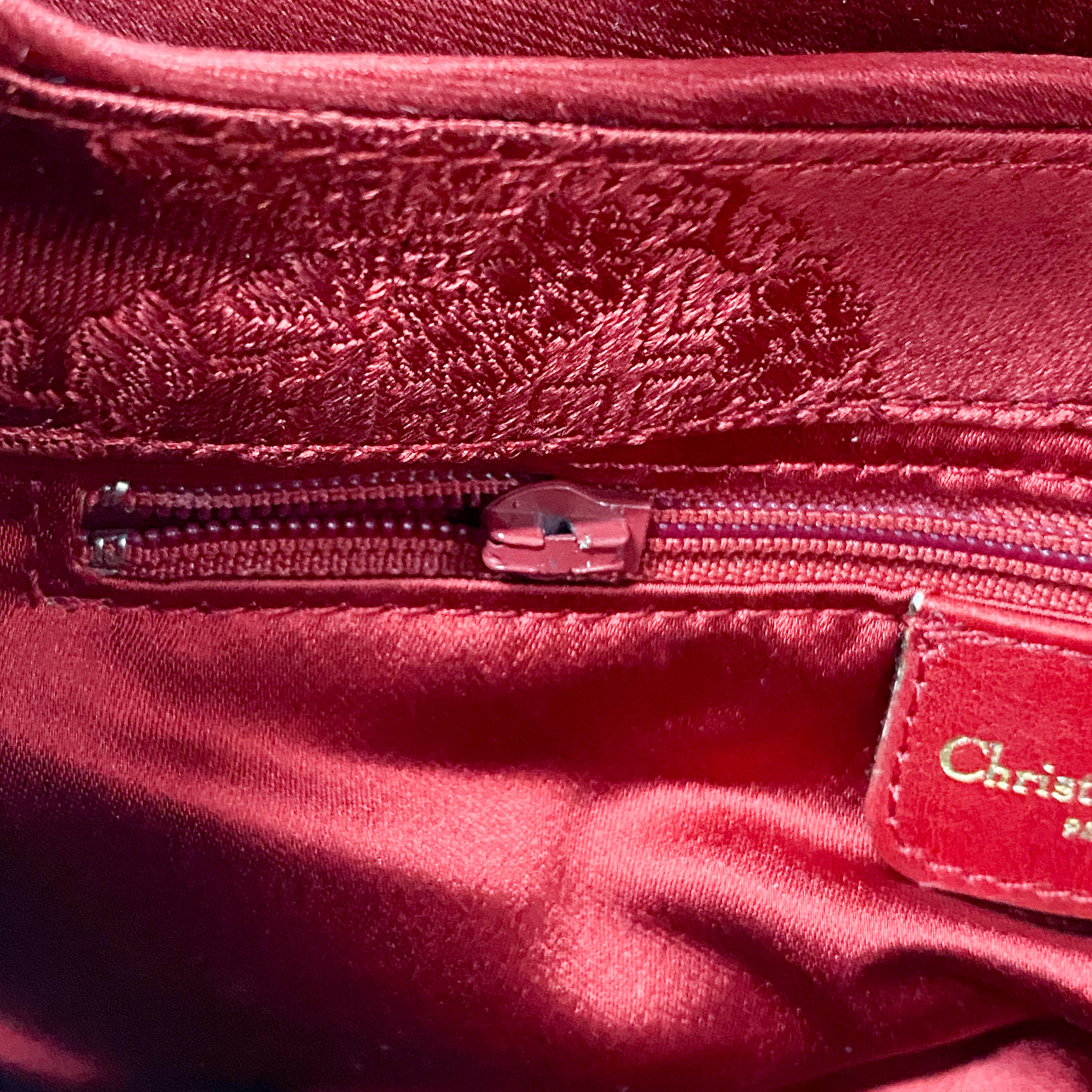 Saddle Red Satin Bag