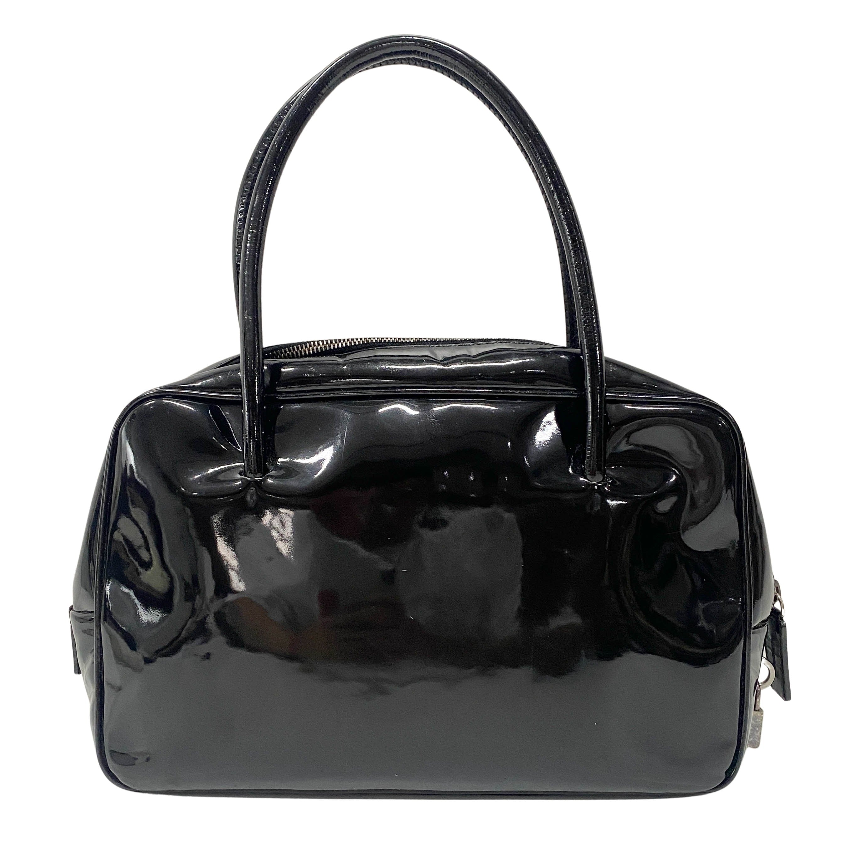 Black Patent Leather Shoulder Bag