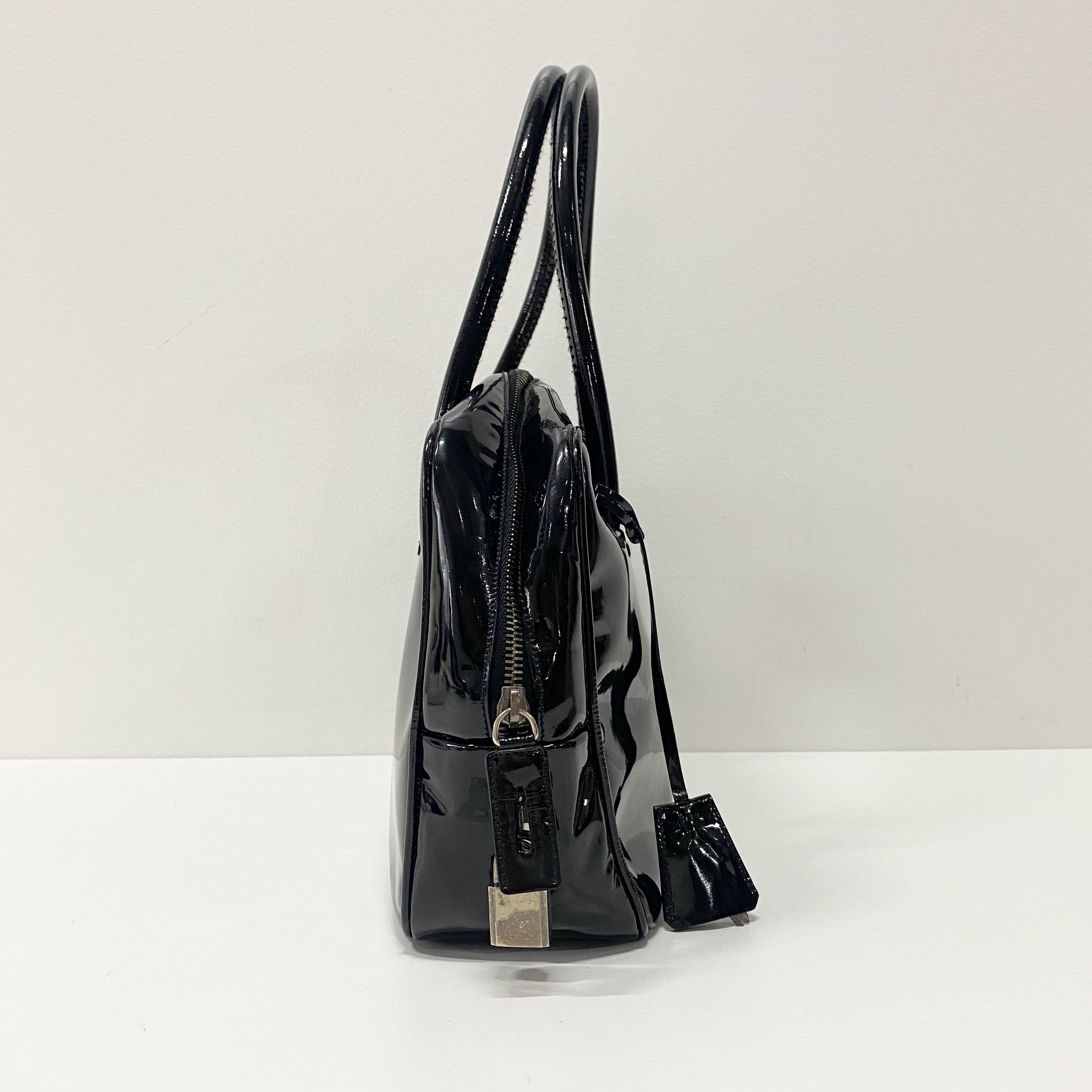 Black Patent Leather Shoulder Bag