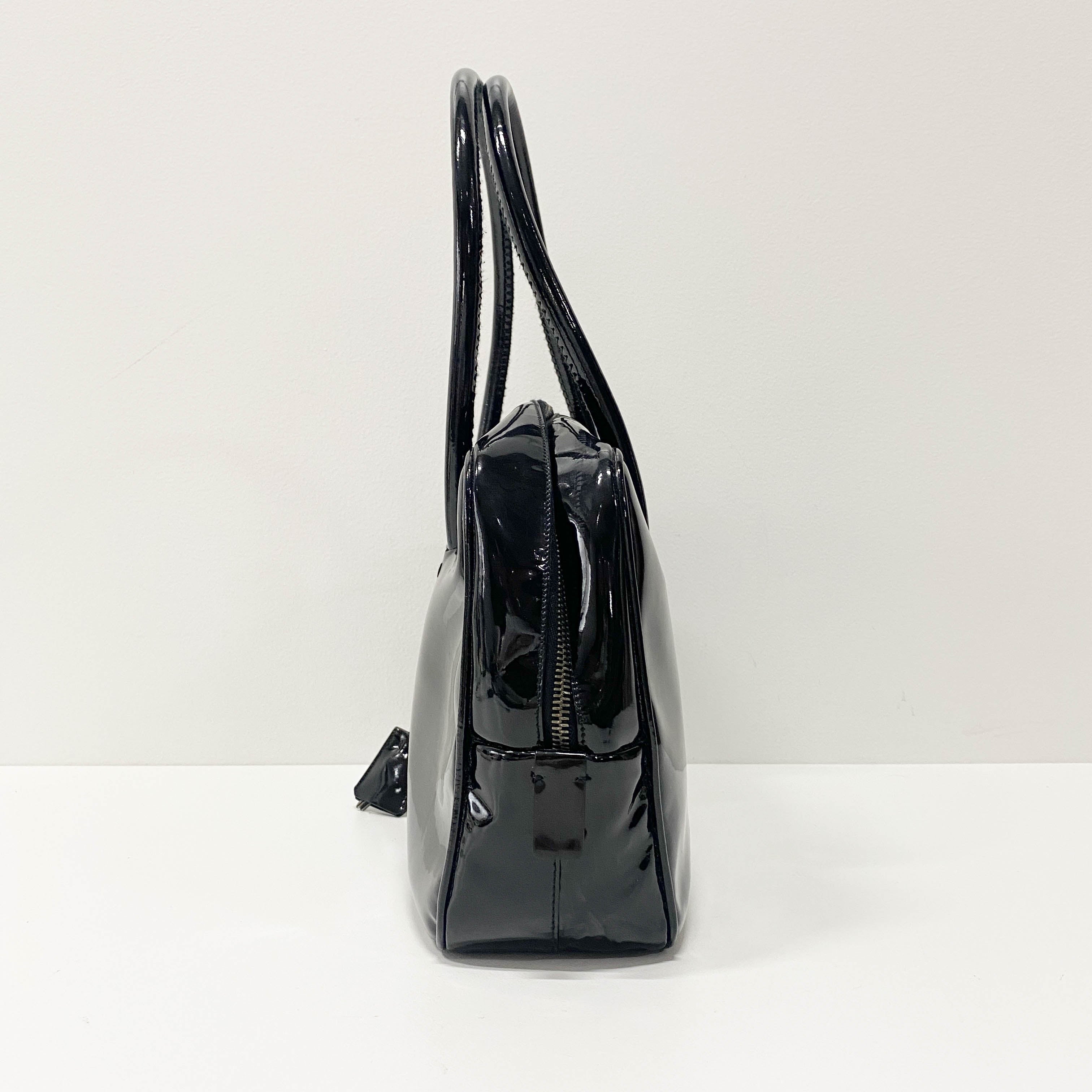 Black Patent Leather Shoulder Bag