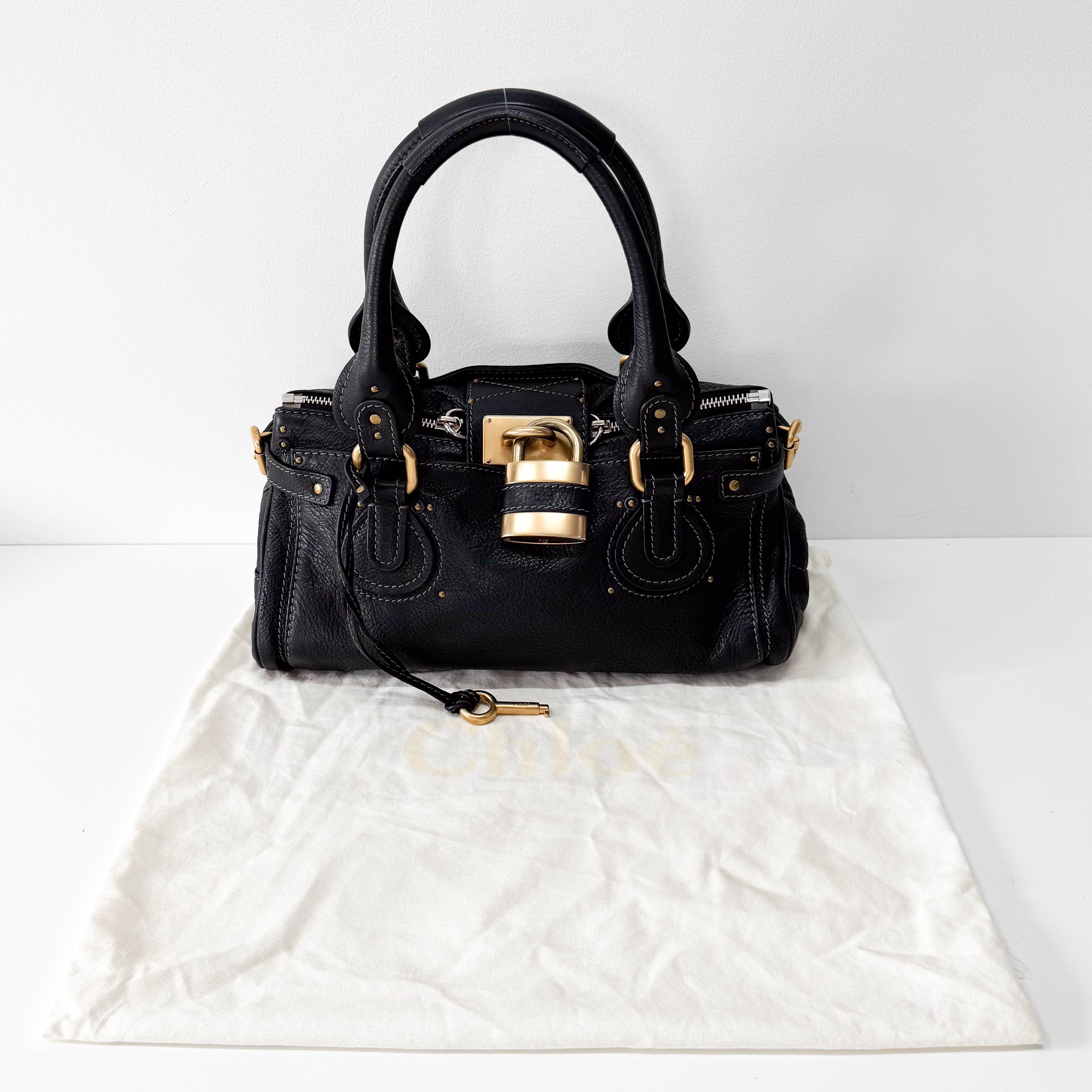 Paddington Black Leather Shoulder Bag