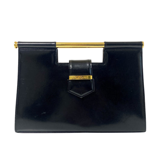 YSL Black Leather Top Handle Bag