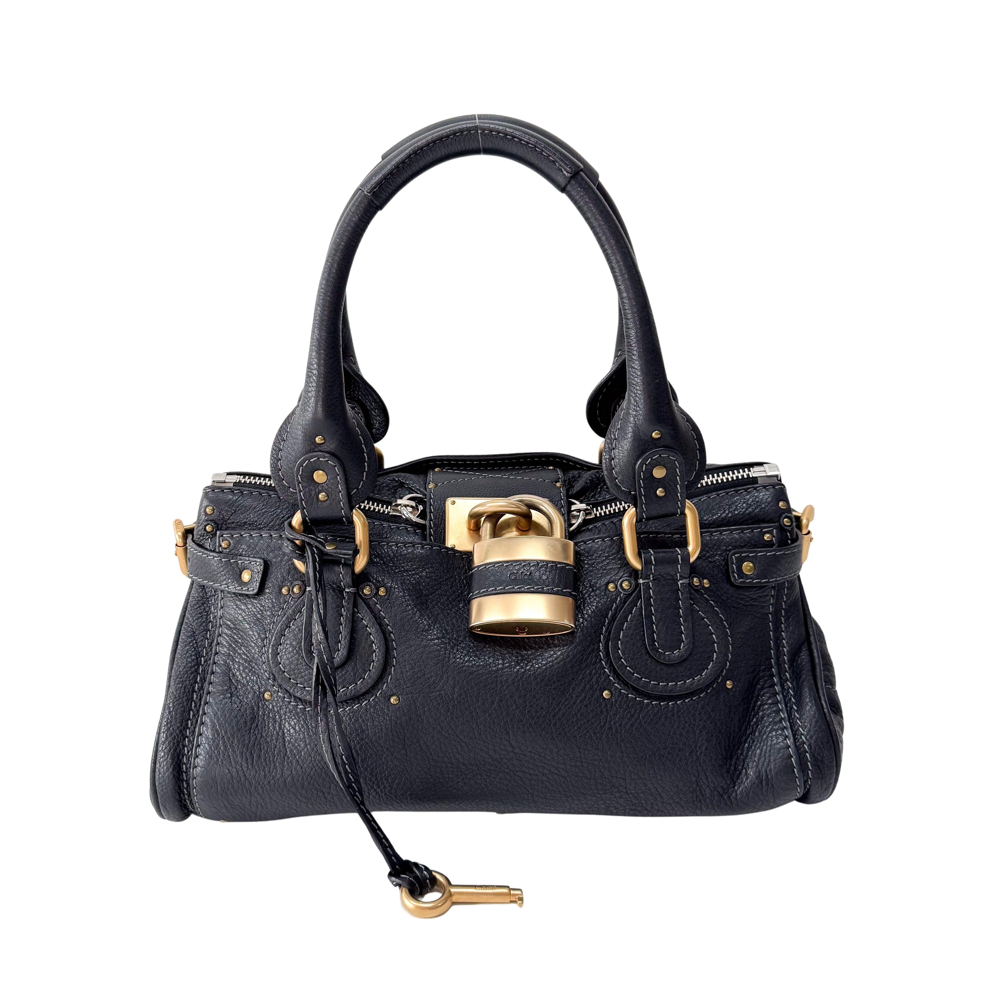 Paddington Black Leather Shoulder Bag