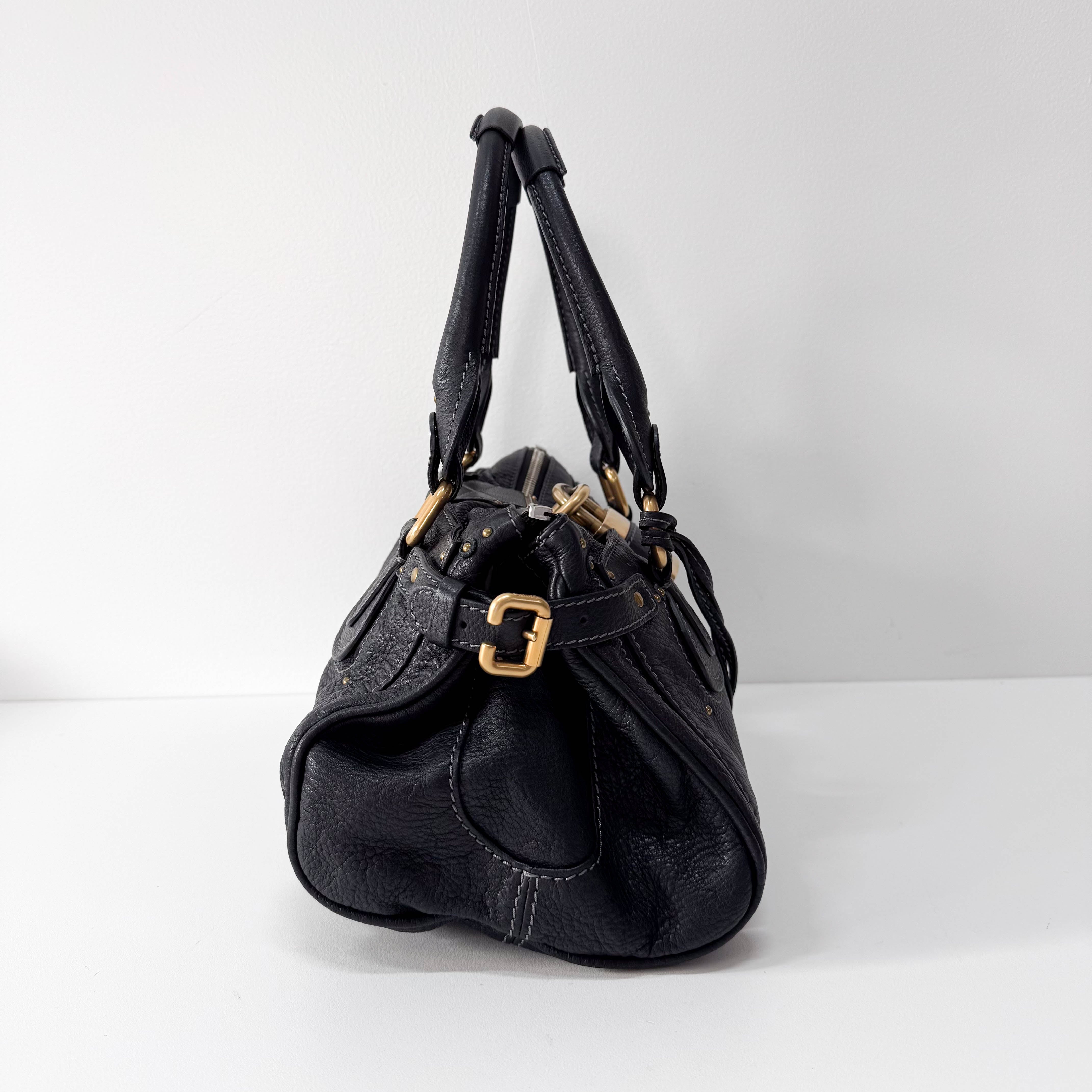 Paddington Black Leather Shoulder Bag