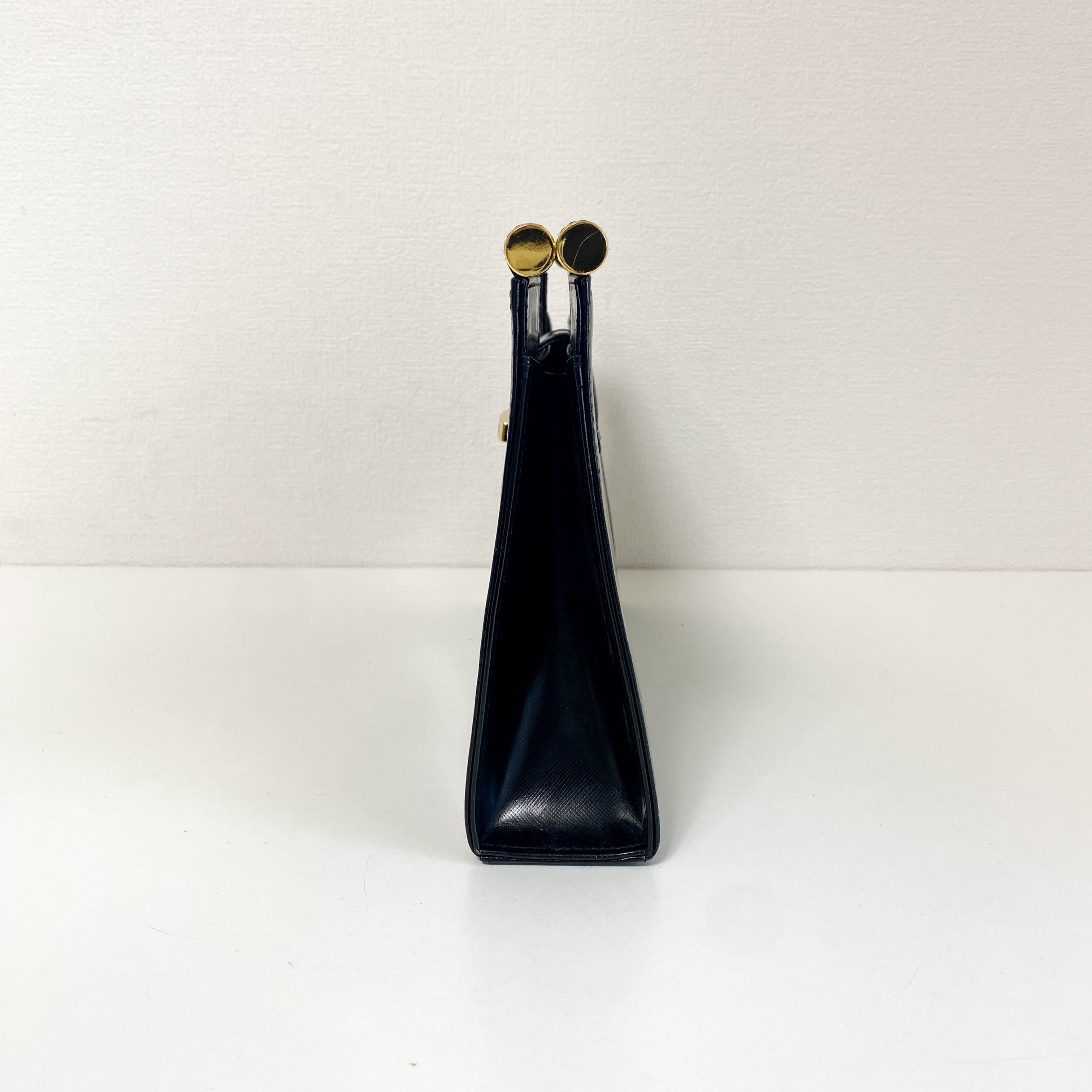 YSL Black Leather Top Handle Bag