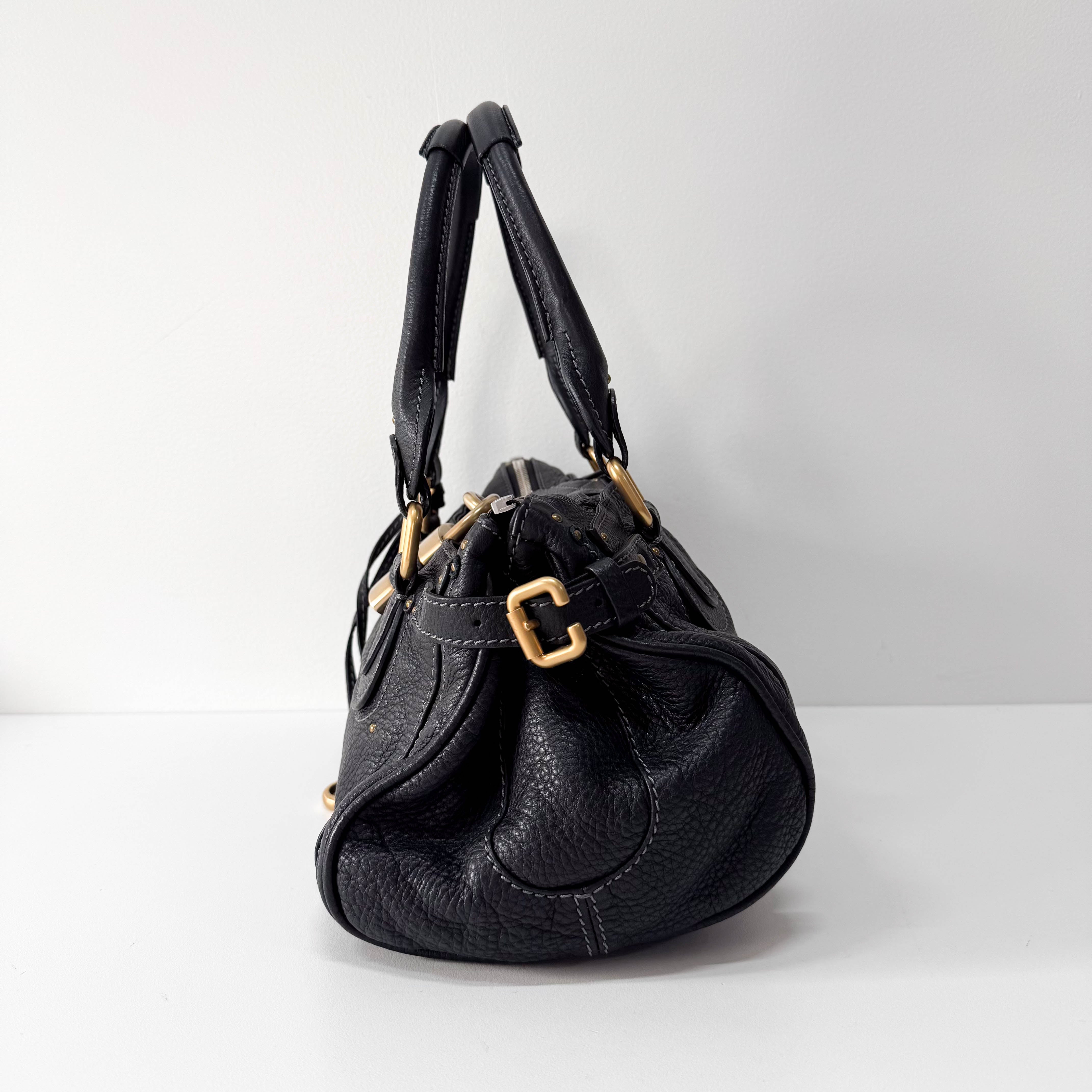 Paddington Black Leather Shoulder Bag