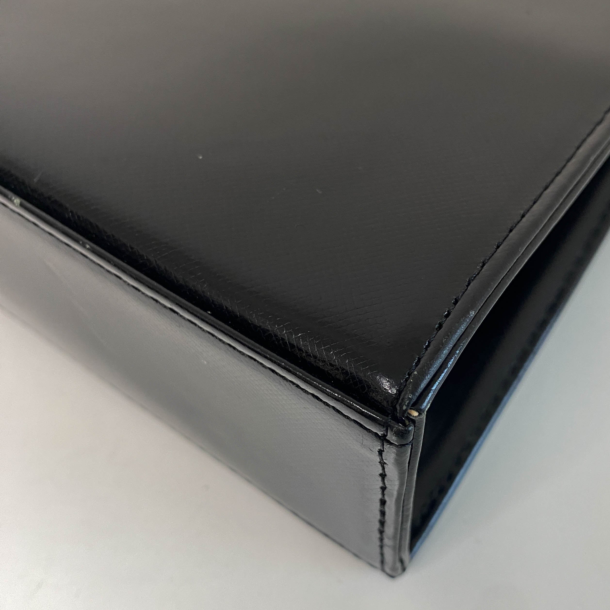 YSL Black Leather Top Handle Bag