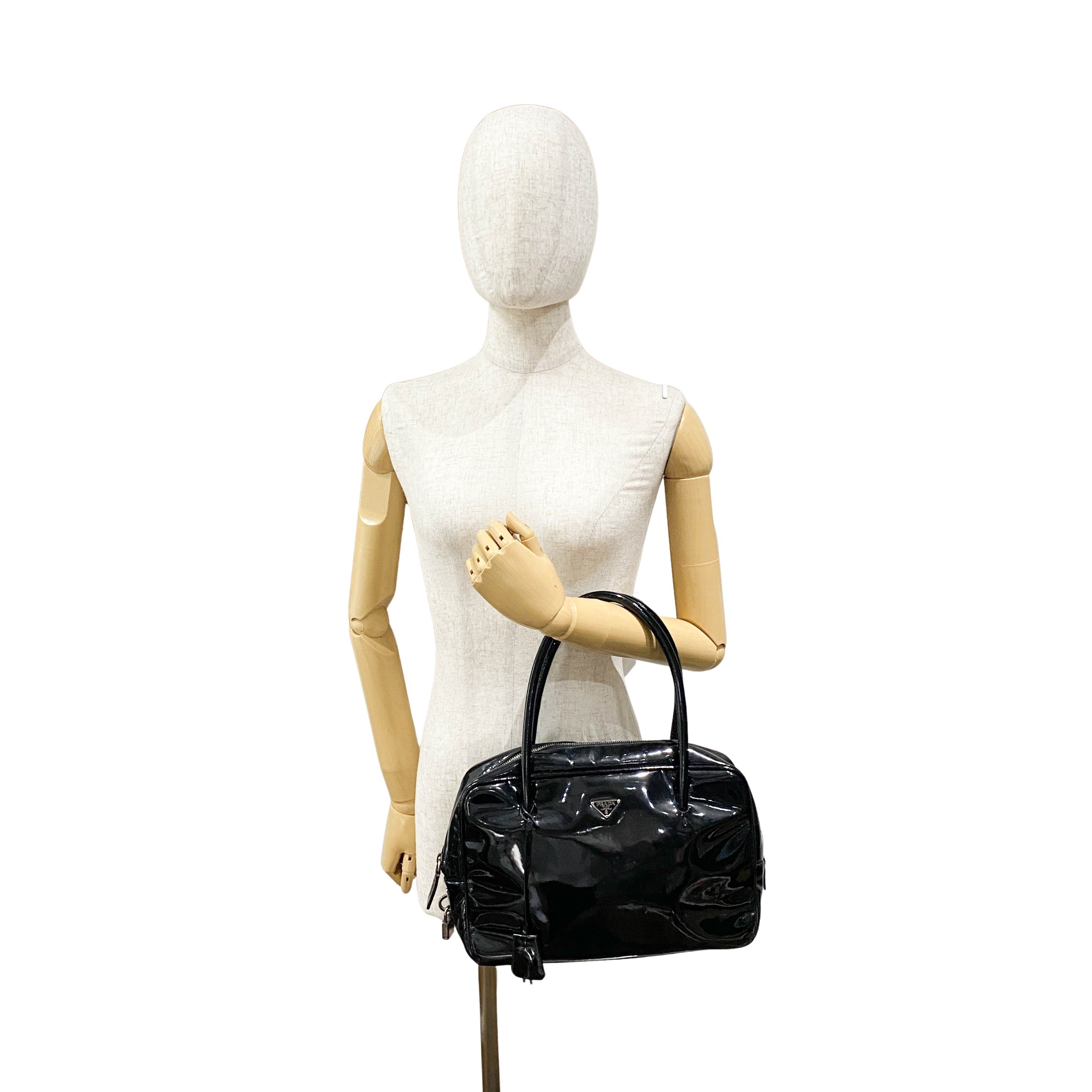 Black Patent Leather Shoulder Bag