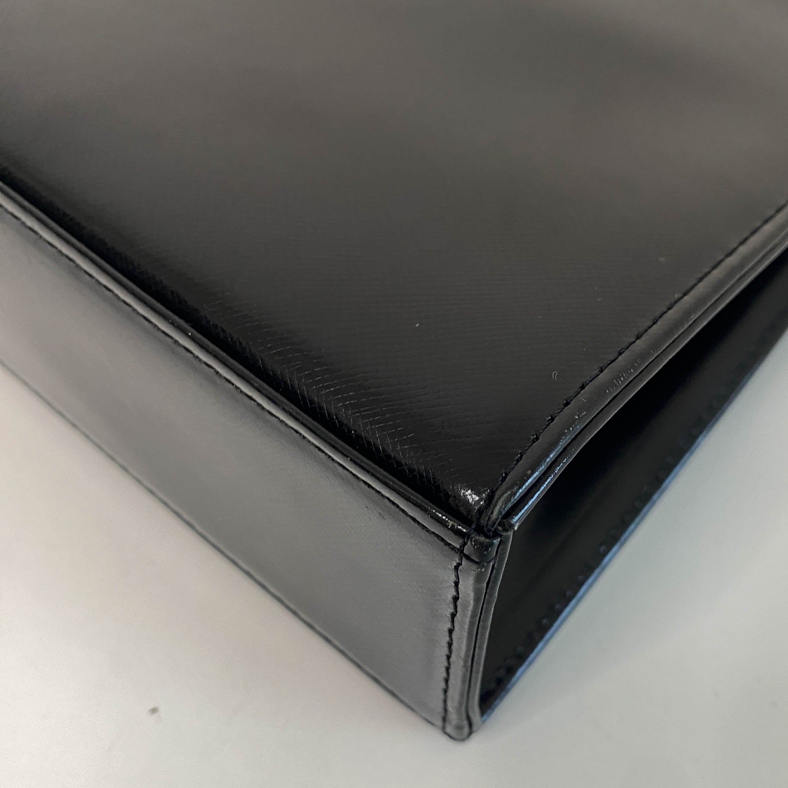 YSL Black Leather Top Handle Bag