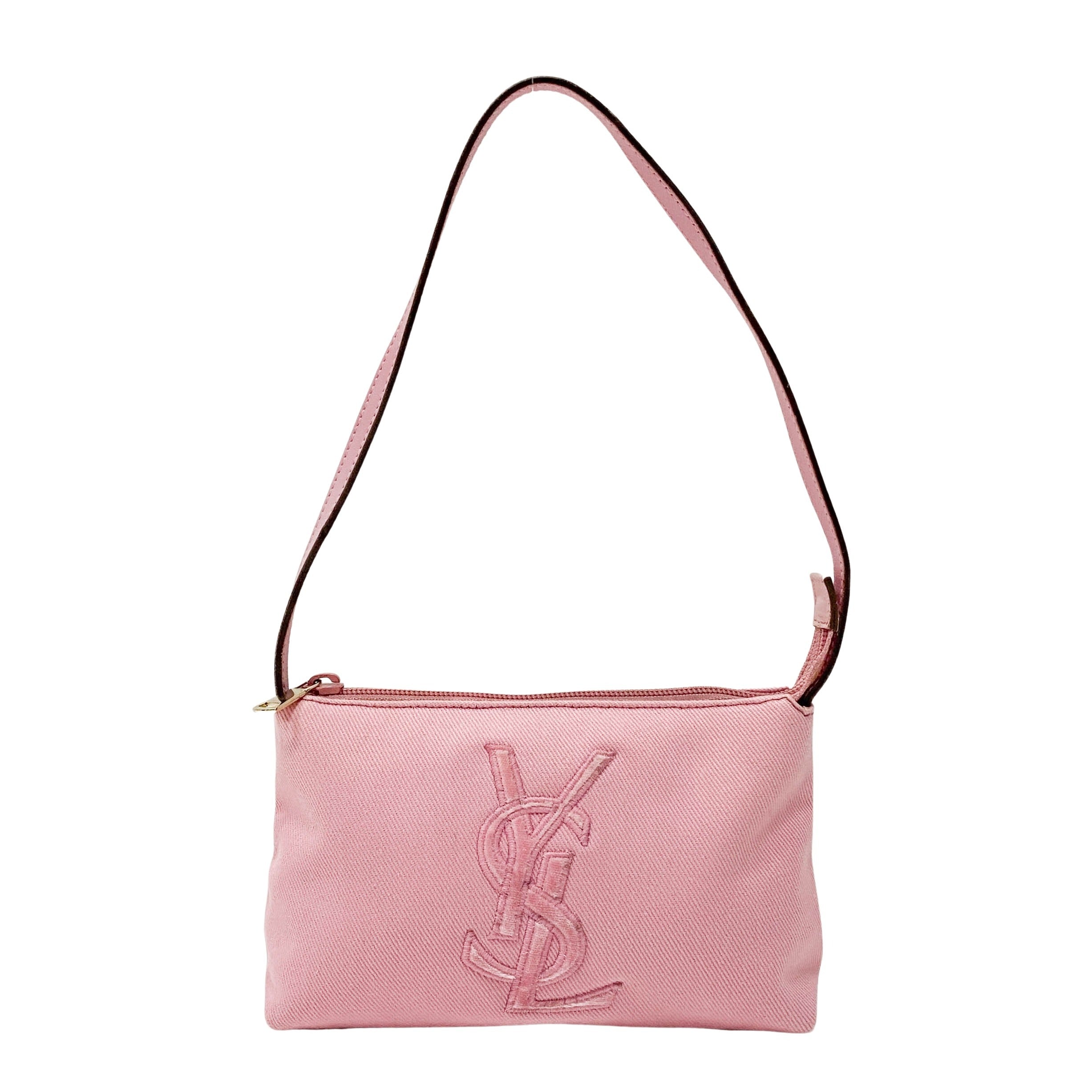 Mini Pink Canvas Shoulder Bag