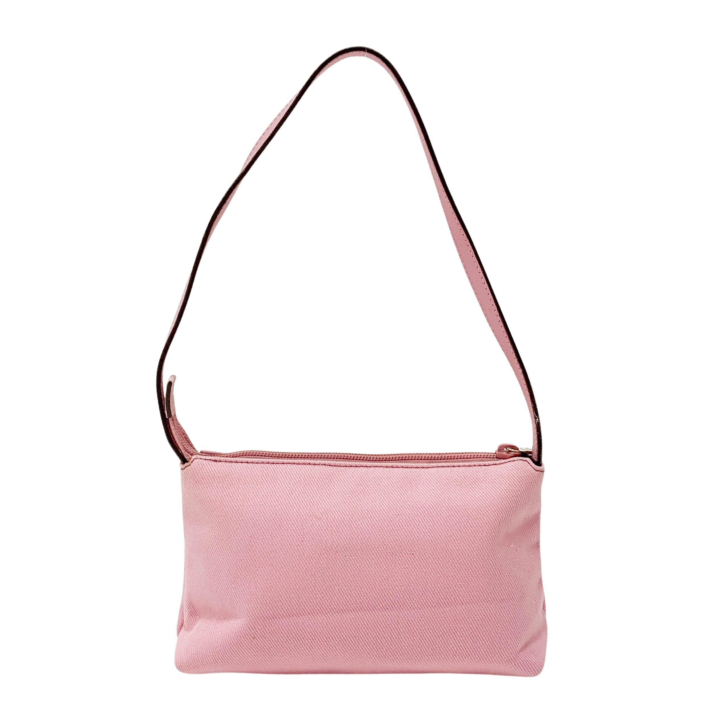Mini Pink Canvas Shoulder Bag