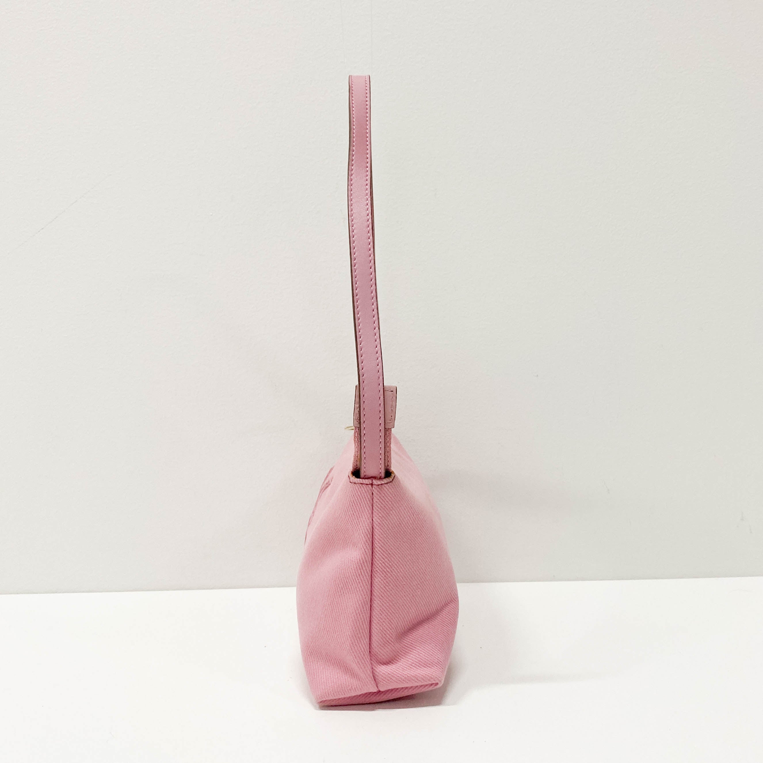Mini Pink Canvas Shoulder Bag
