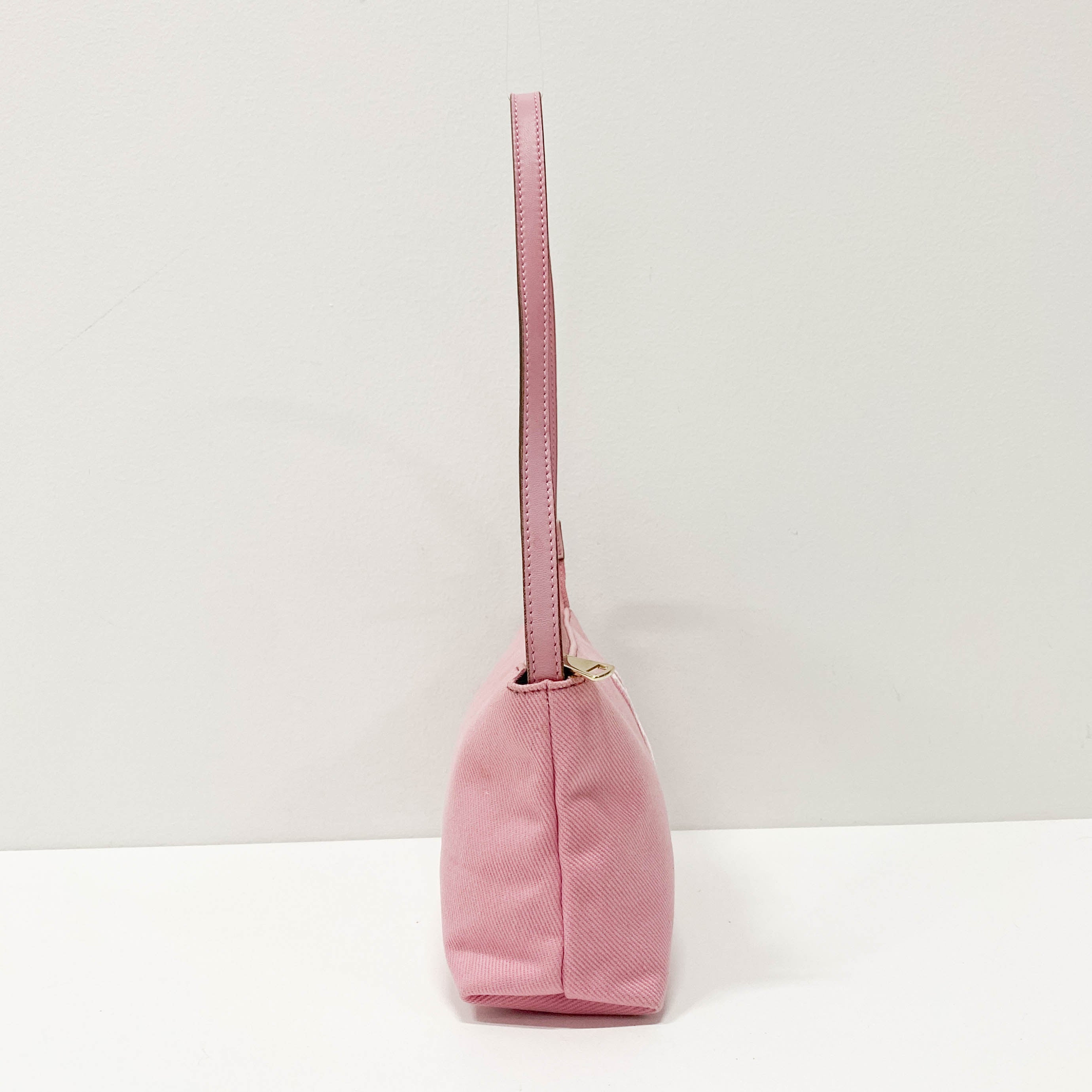 Mini Pink Canvas Shoulder Bag