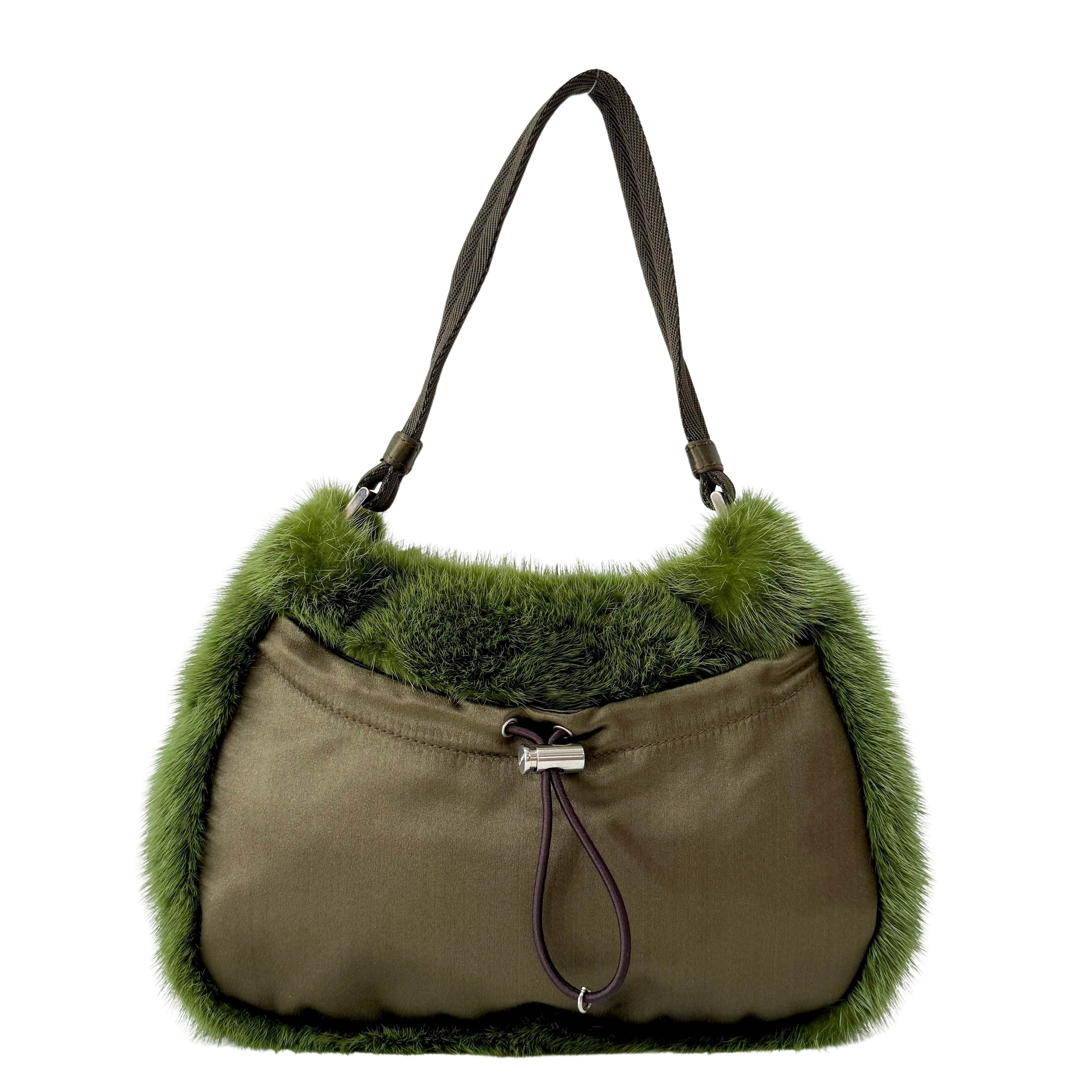 Mini Green Fur Shoulder Bag
