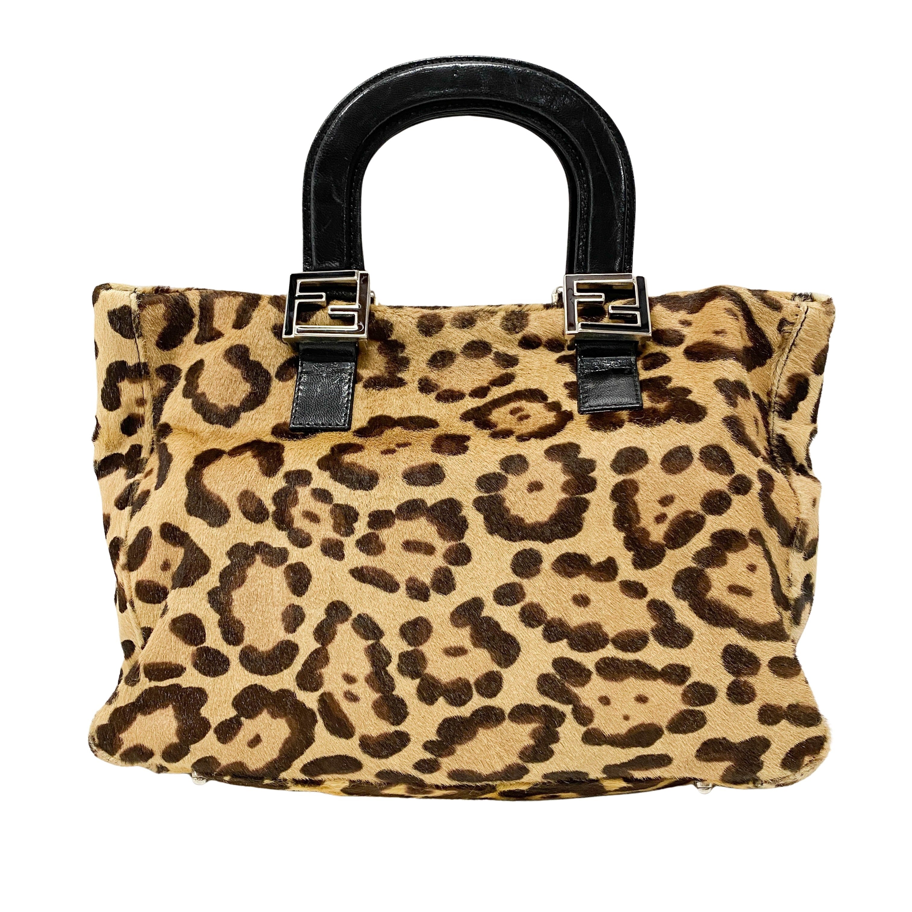 Yellow Jaguar Print Pony Hair Hand Bag