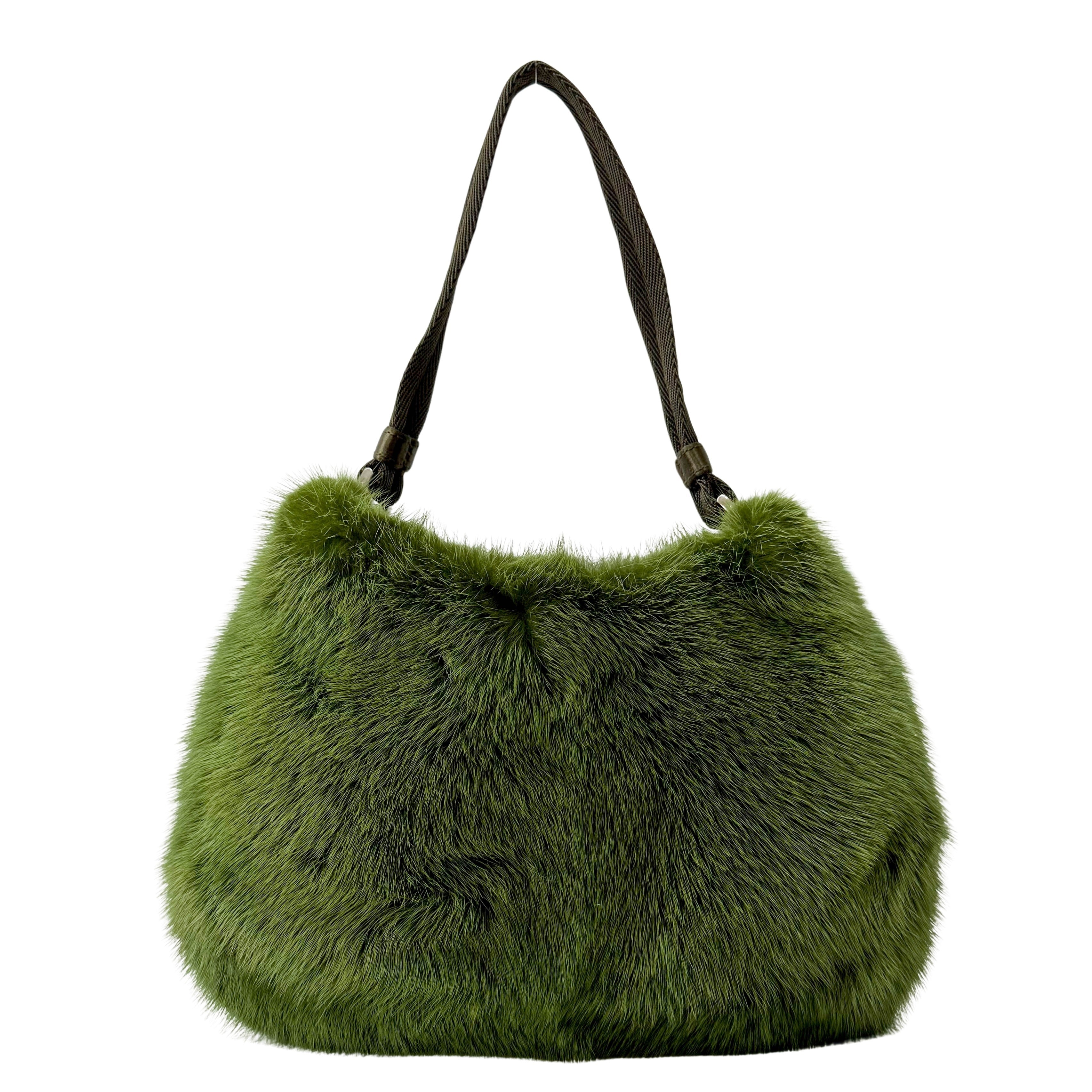 Mini Green Fur Shoulder Bag