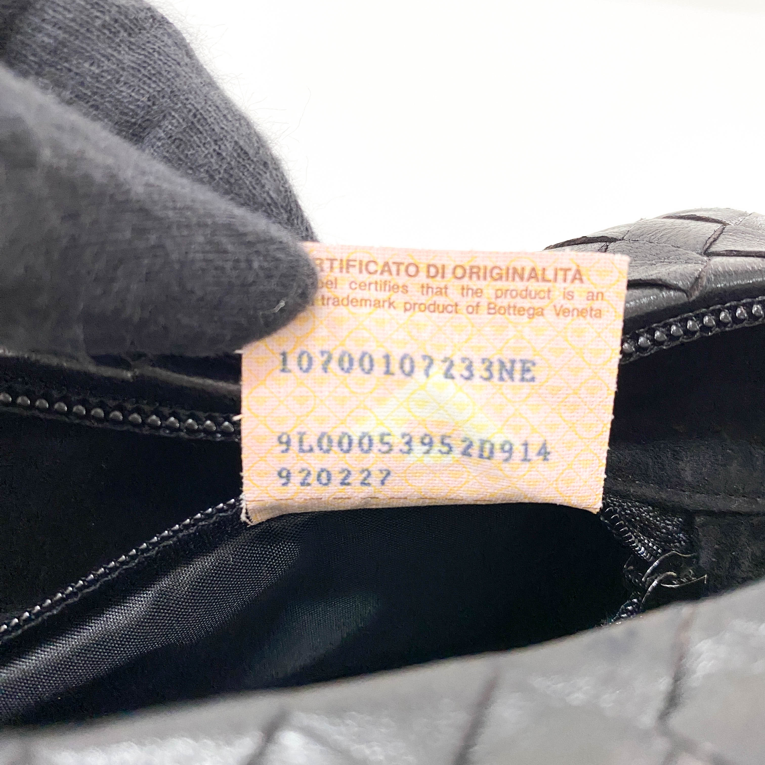 Intrecciato Black Leather Mini Bowling Bag