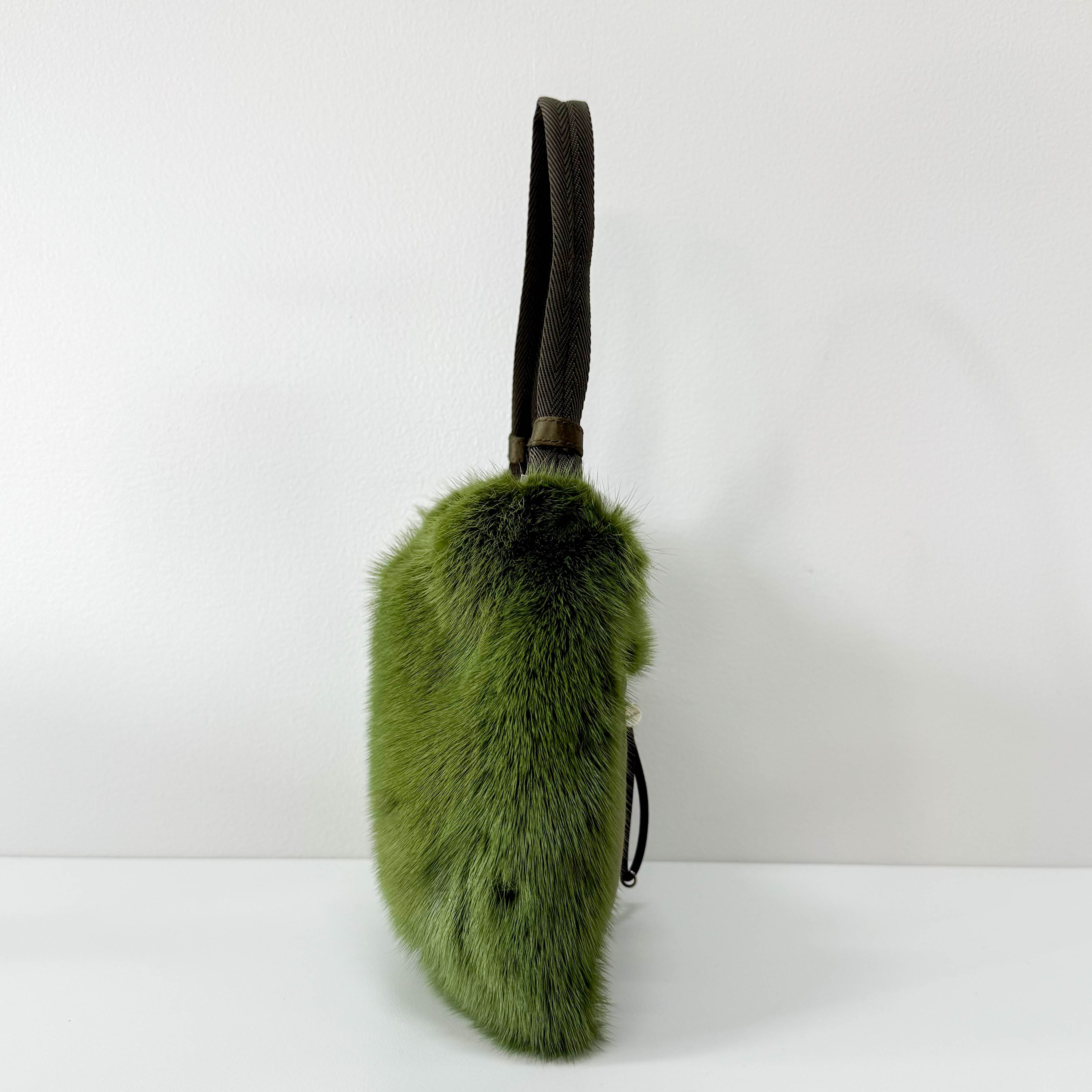 Mini Green Fur Shoulder Bag