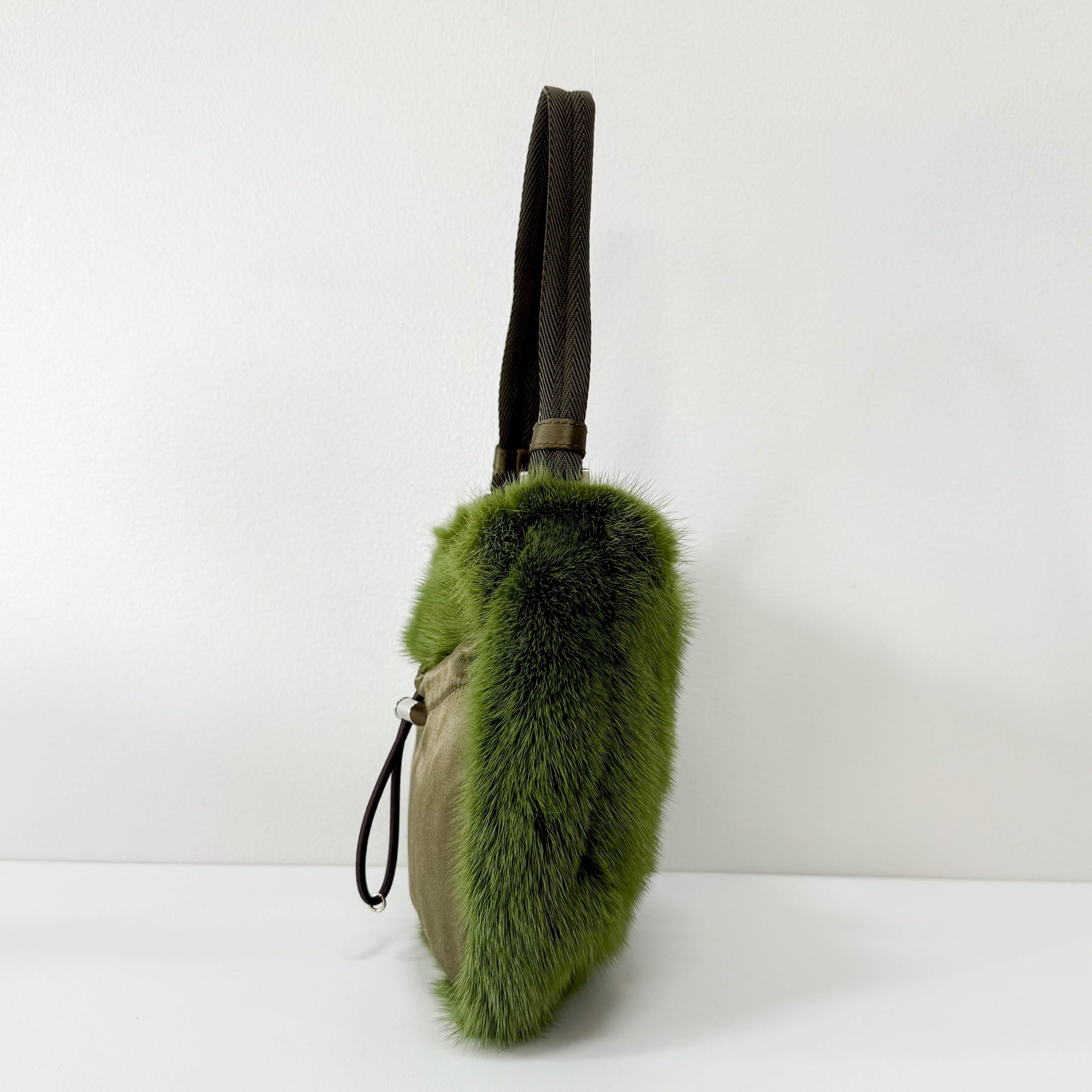 Mini Green Fur Shoulder Bag