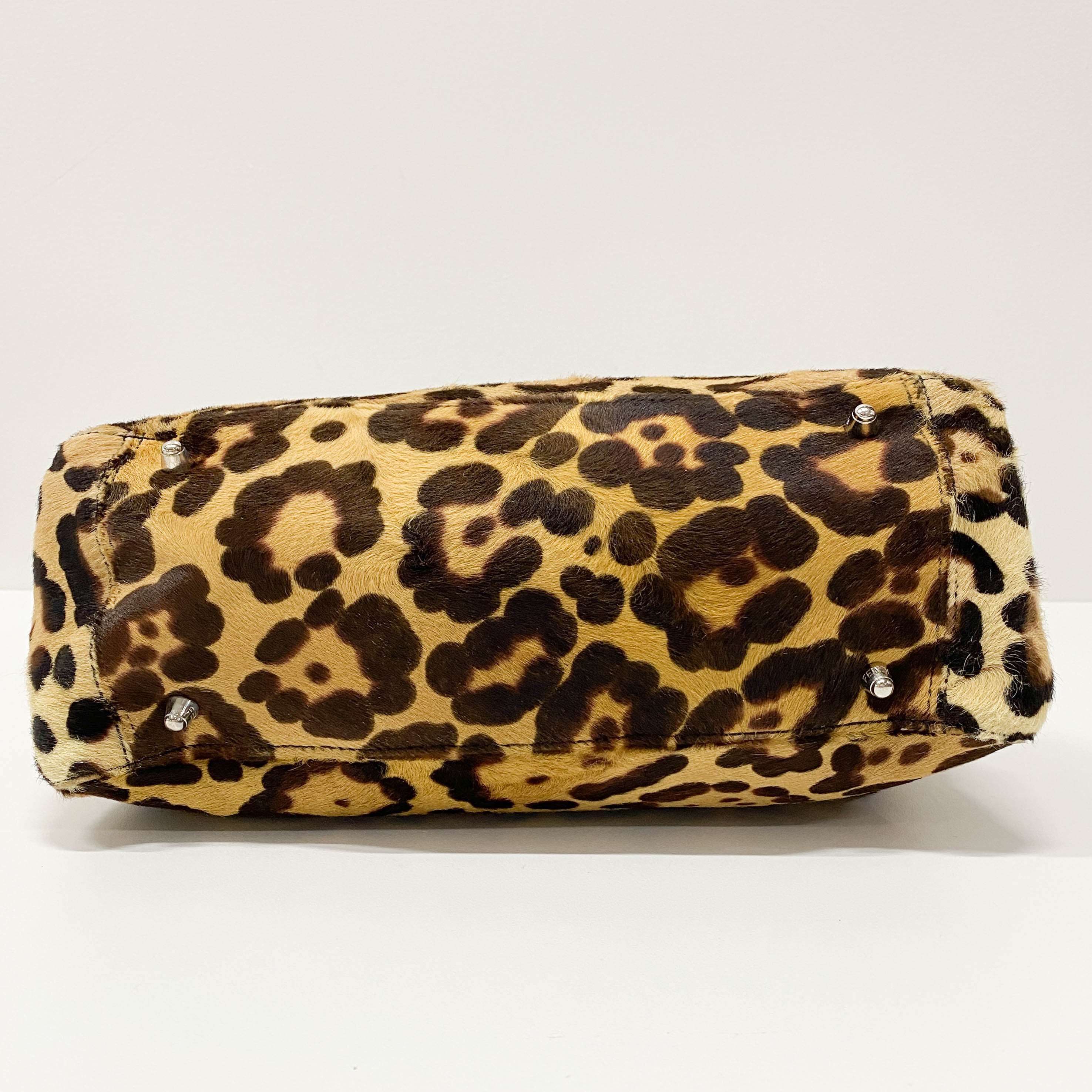 Yellow Jaguar Print Pony Hair Hand Bag