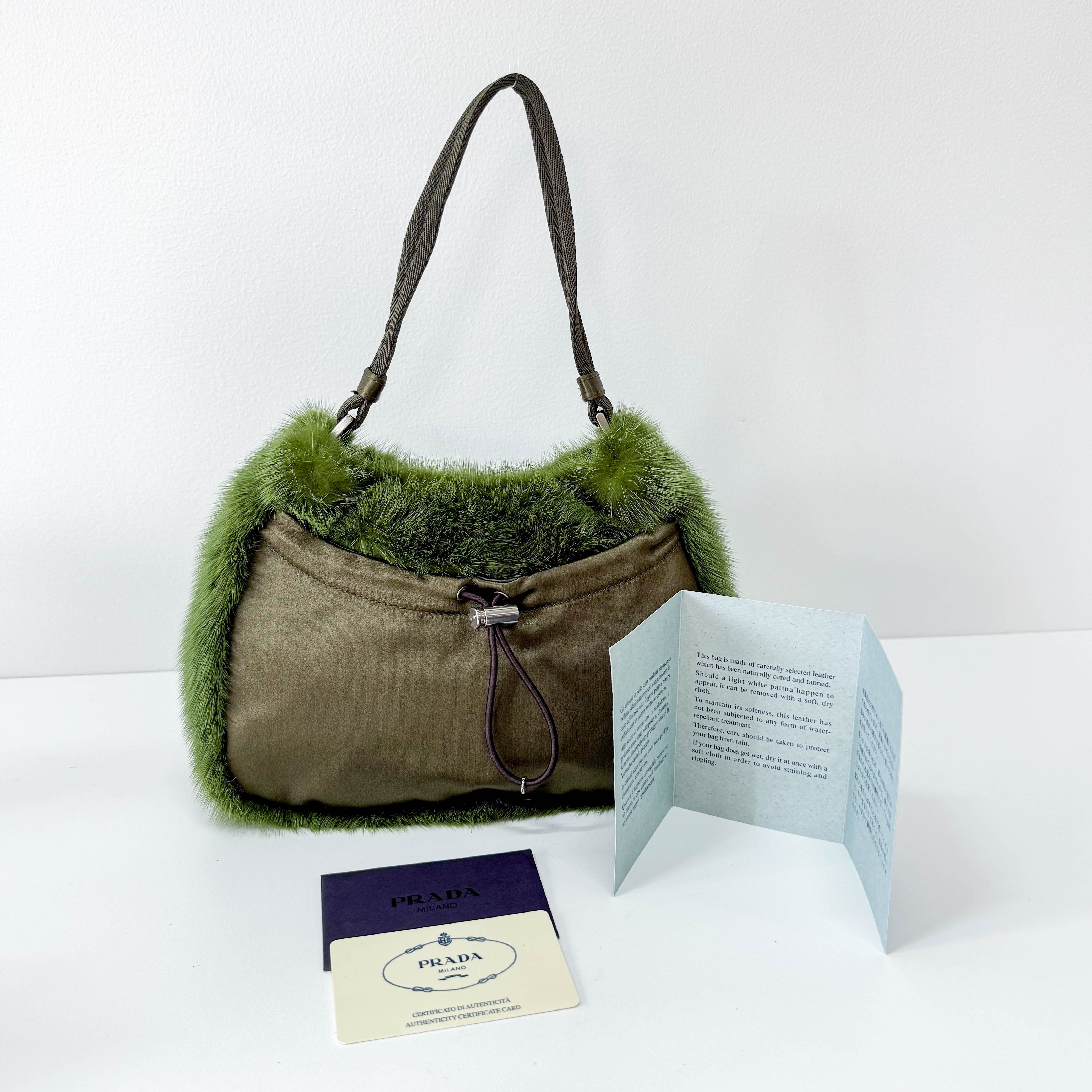 Mini Green Fur Shoulder Bag