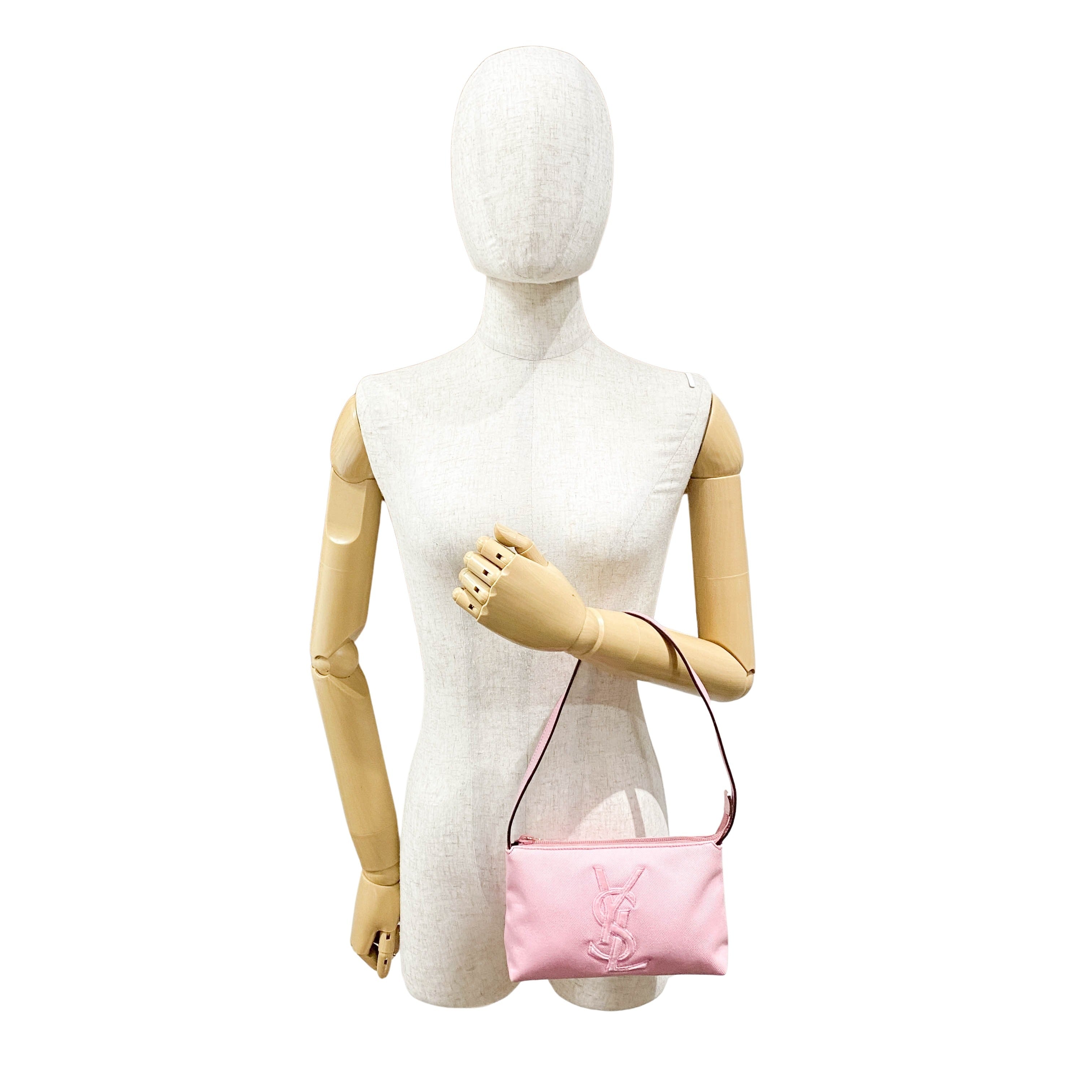 Mini Pink Canvas Shoulder Bag