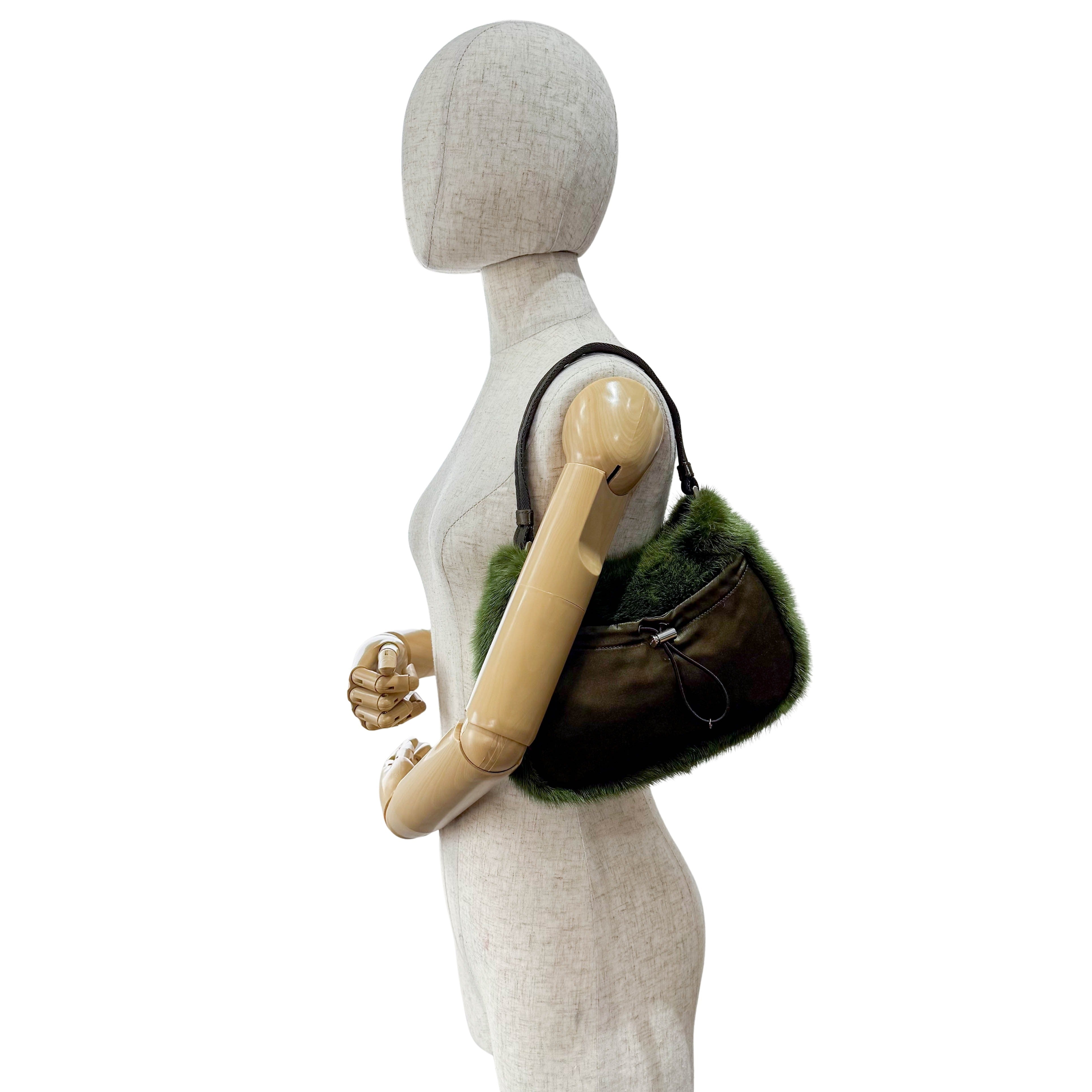 Mini Green Fur Shoulder Bag