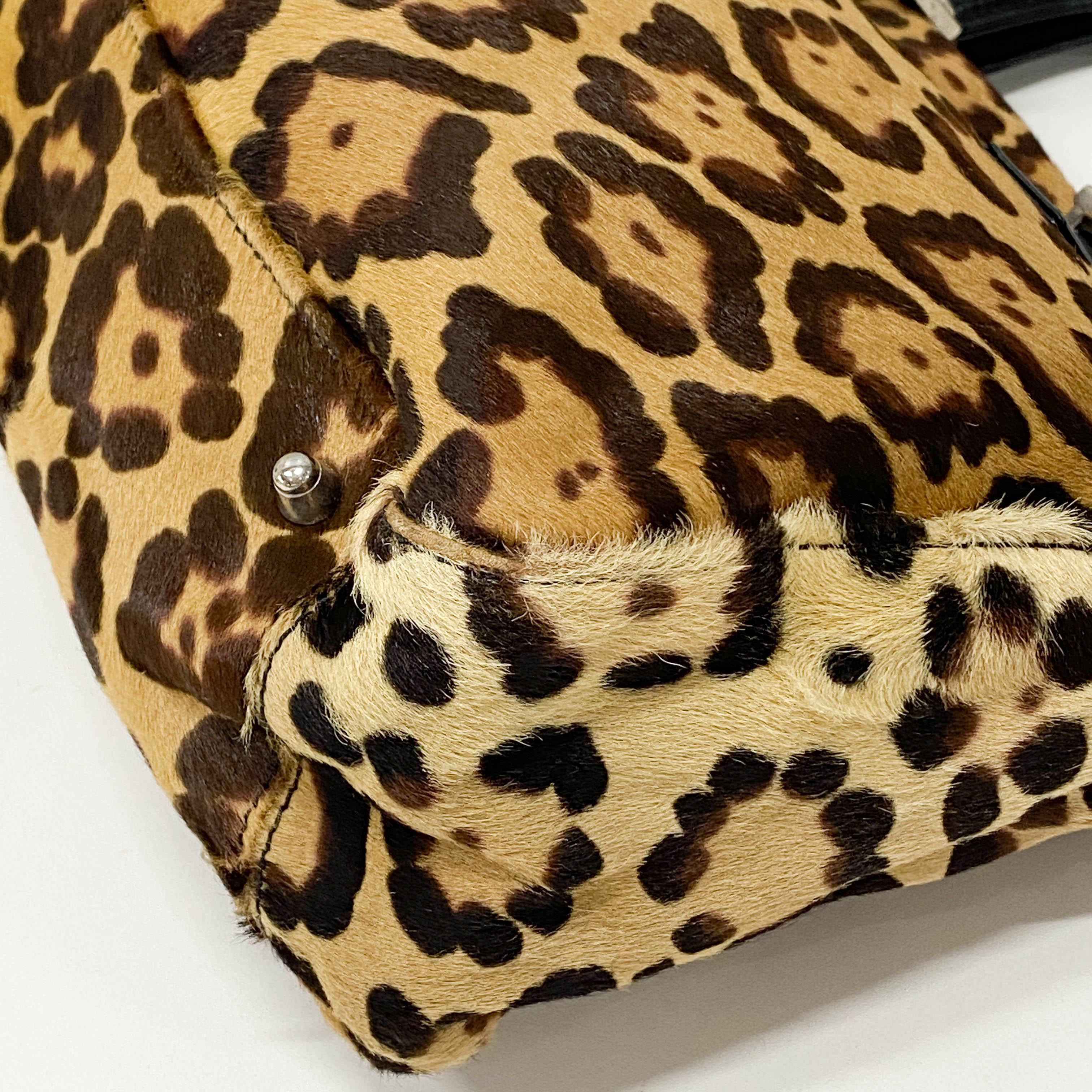 Yellow Jaguar Print Pony Hair Hand Bag