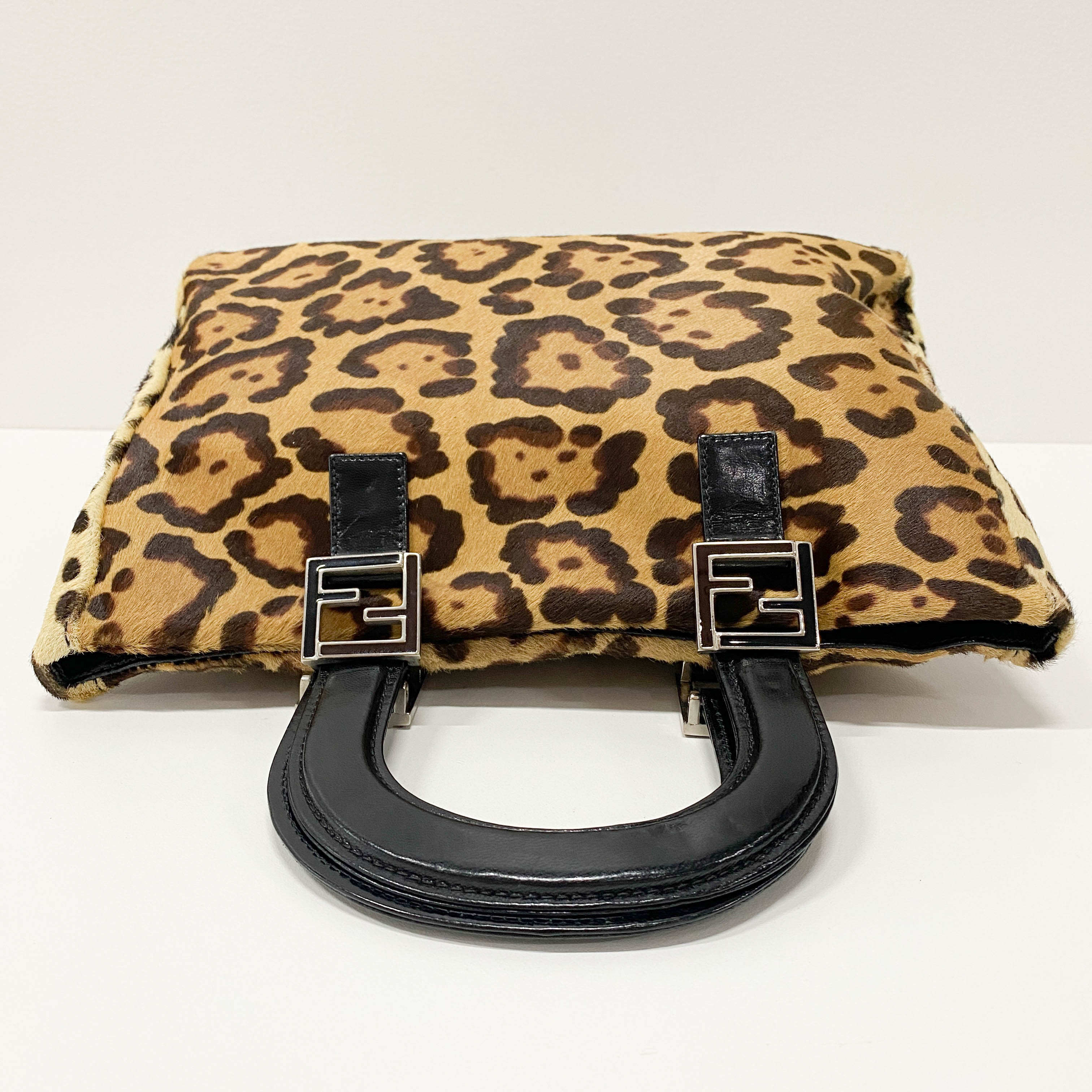Yellow Jaguar Print Pony Hair Hand Bag