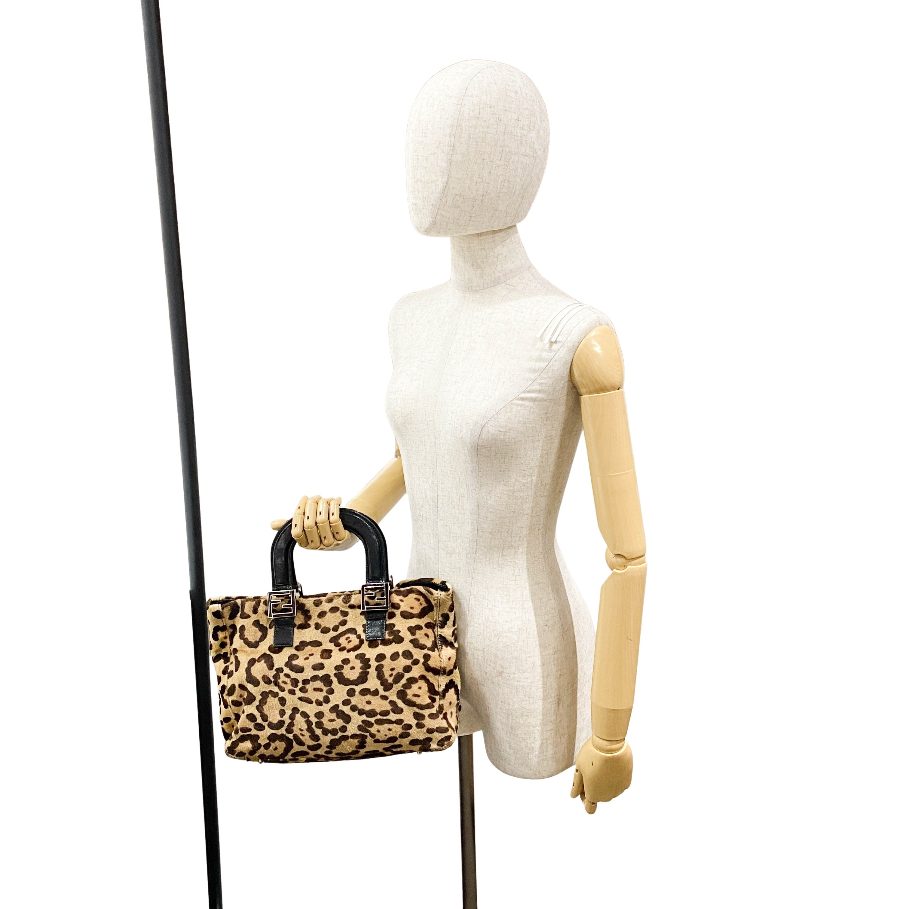 Yellow Jaguar Print Pony Hair Hand Bag