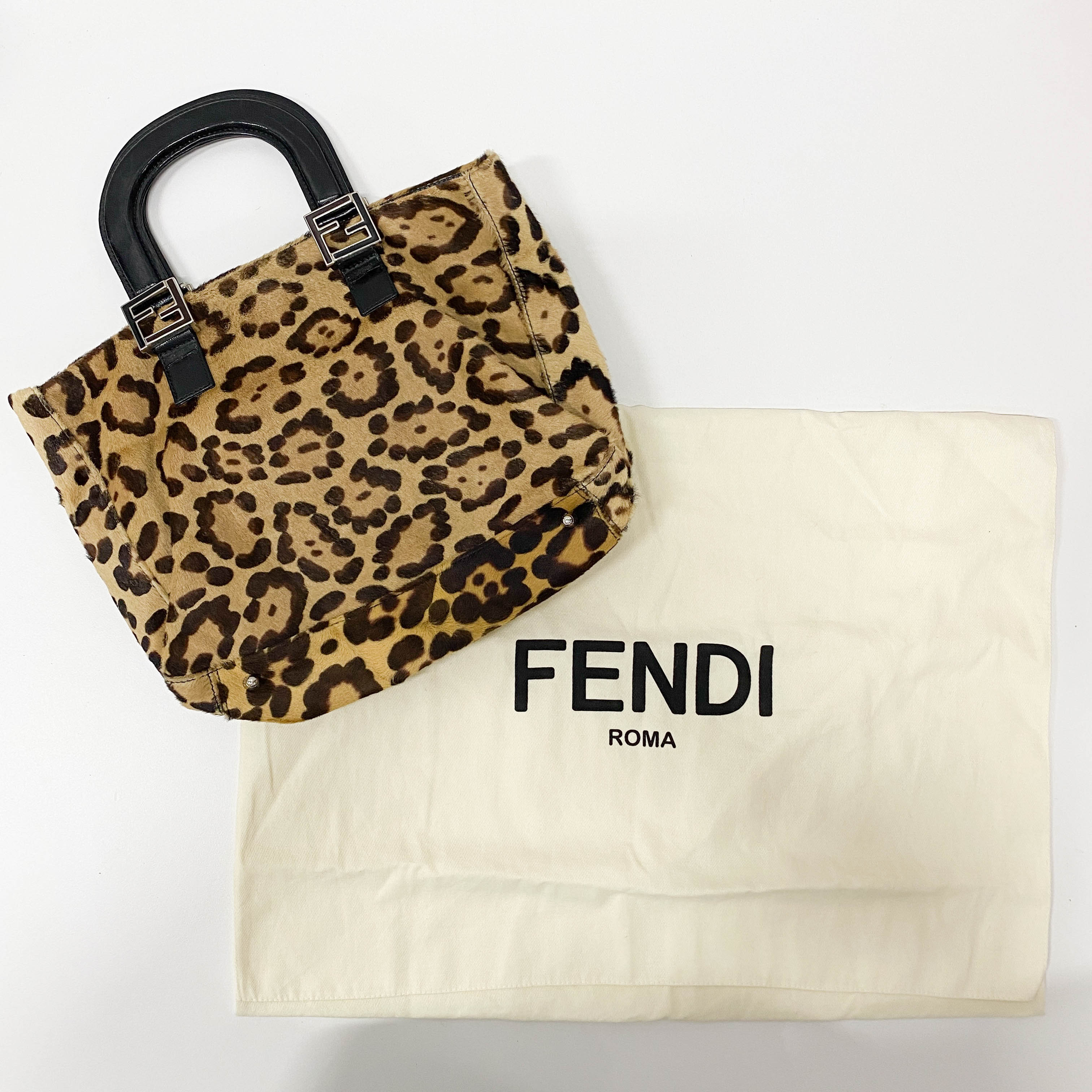Yellow Jaguar Print Pony Hair Hand Bag
