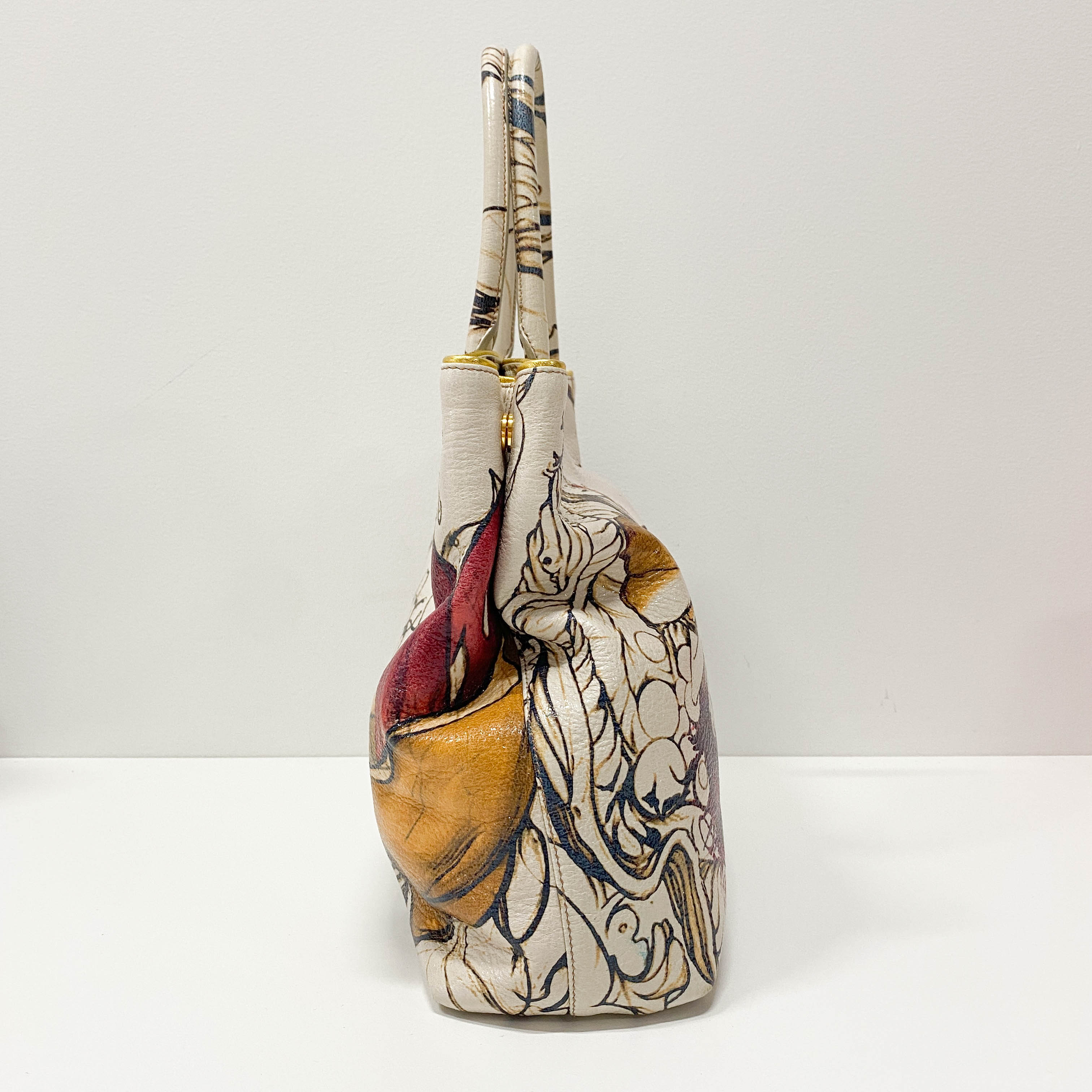 Fairy White Leather Tote Bag