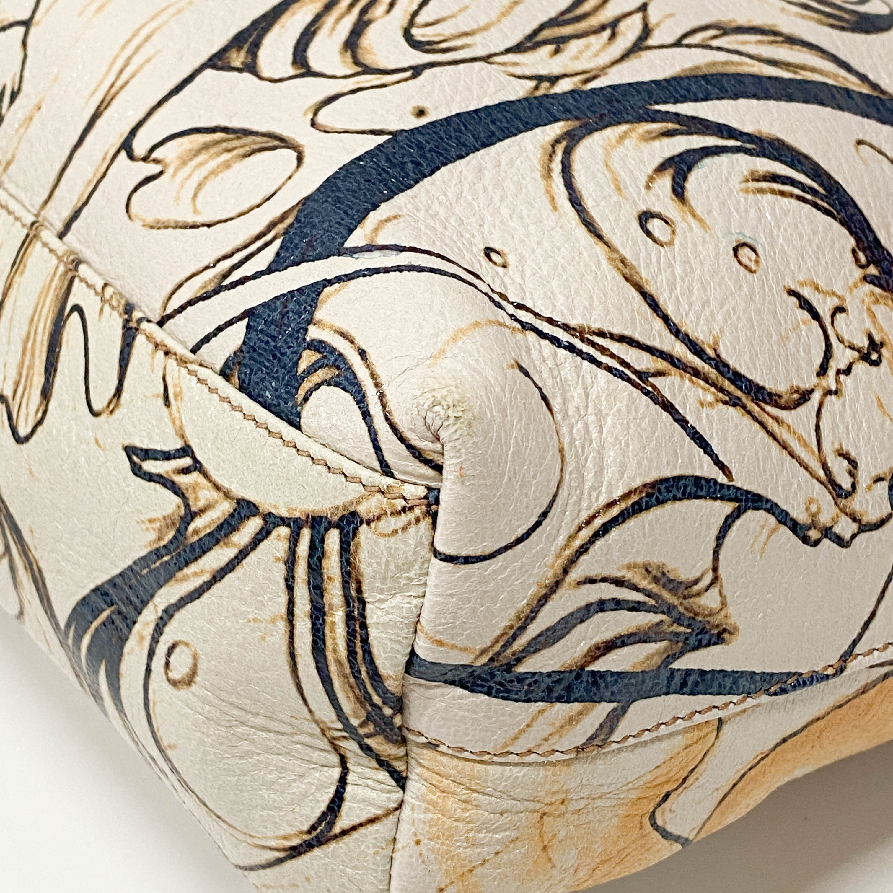 Fairy White Leather Tote Bag