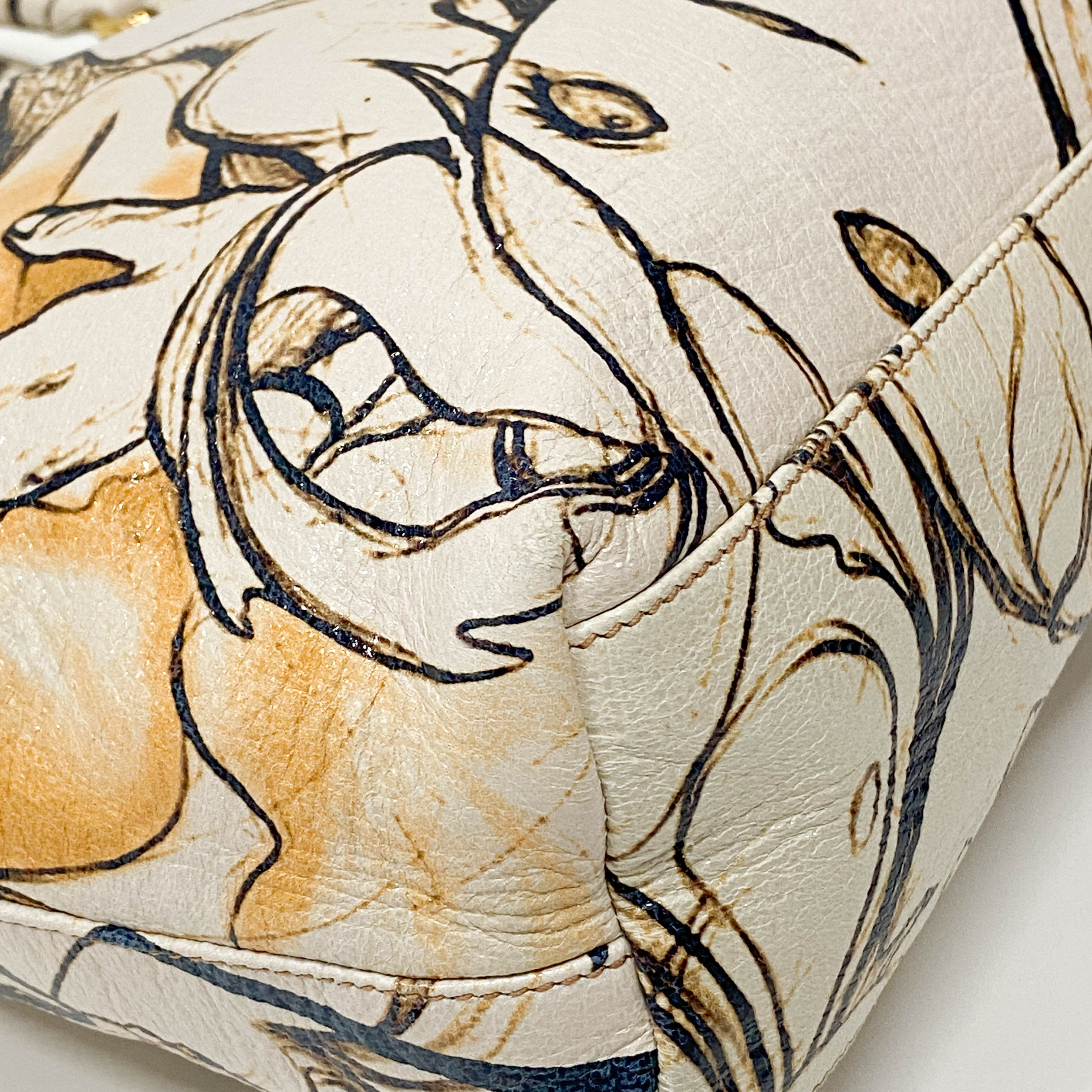 Fairy White Leather Tote Bag