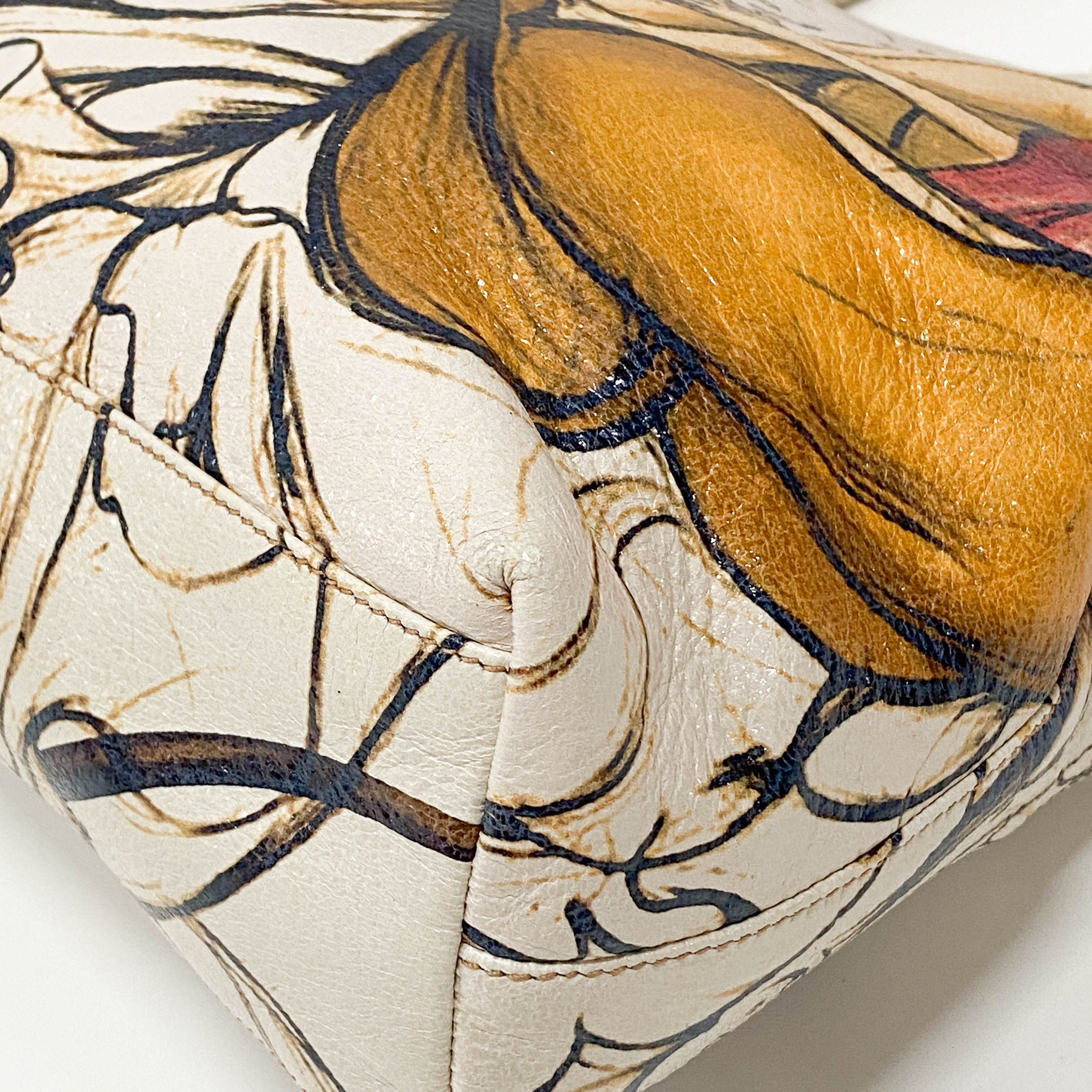 Fairy White Leather Tote Bag