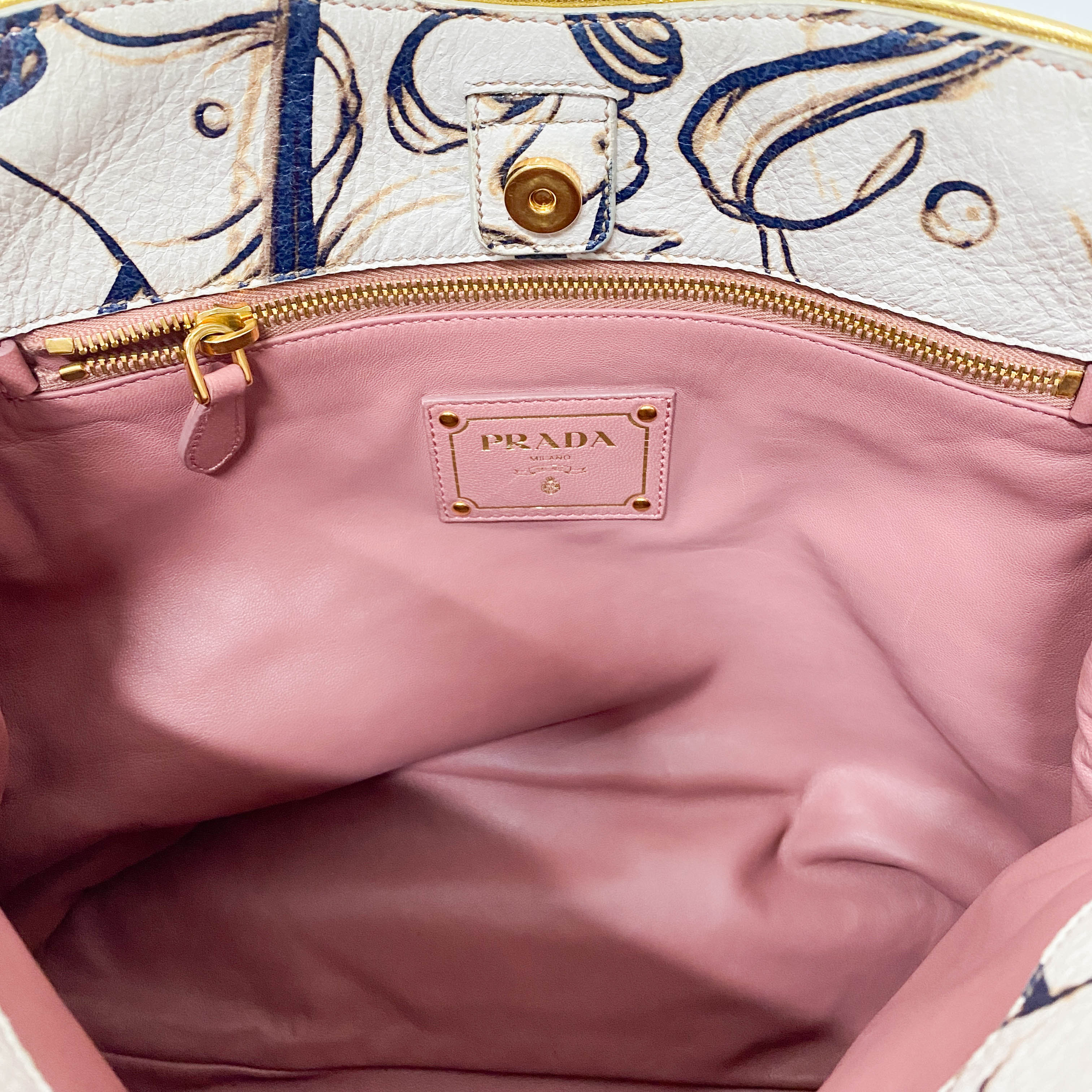 Fairy White Leather Tote Bag