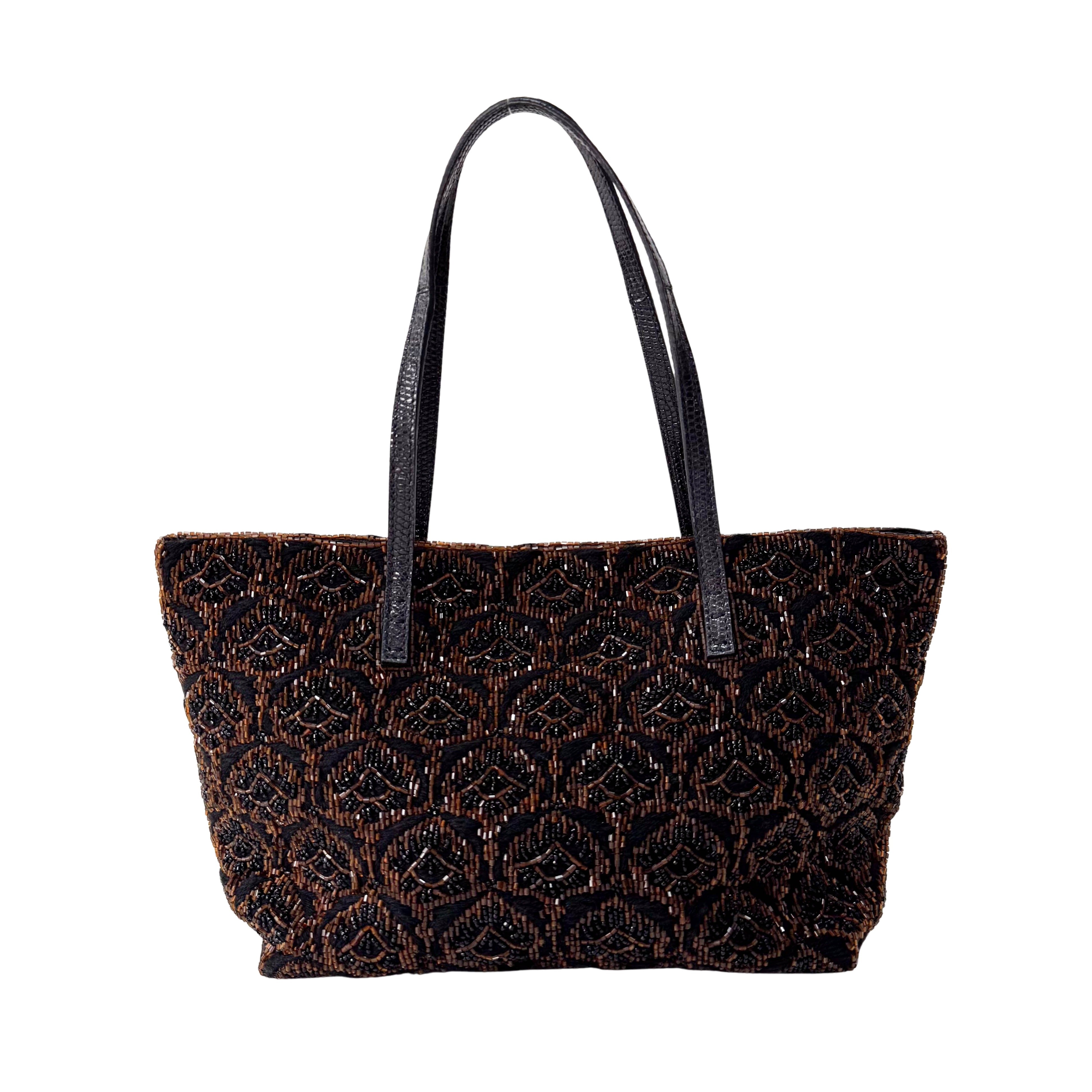 Brown Beads Tote Bag