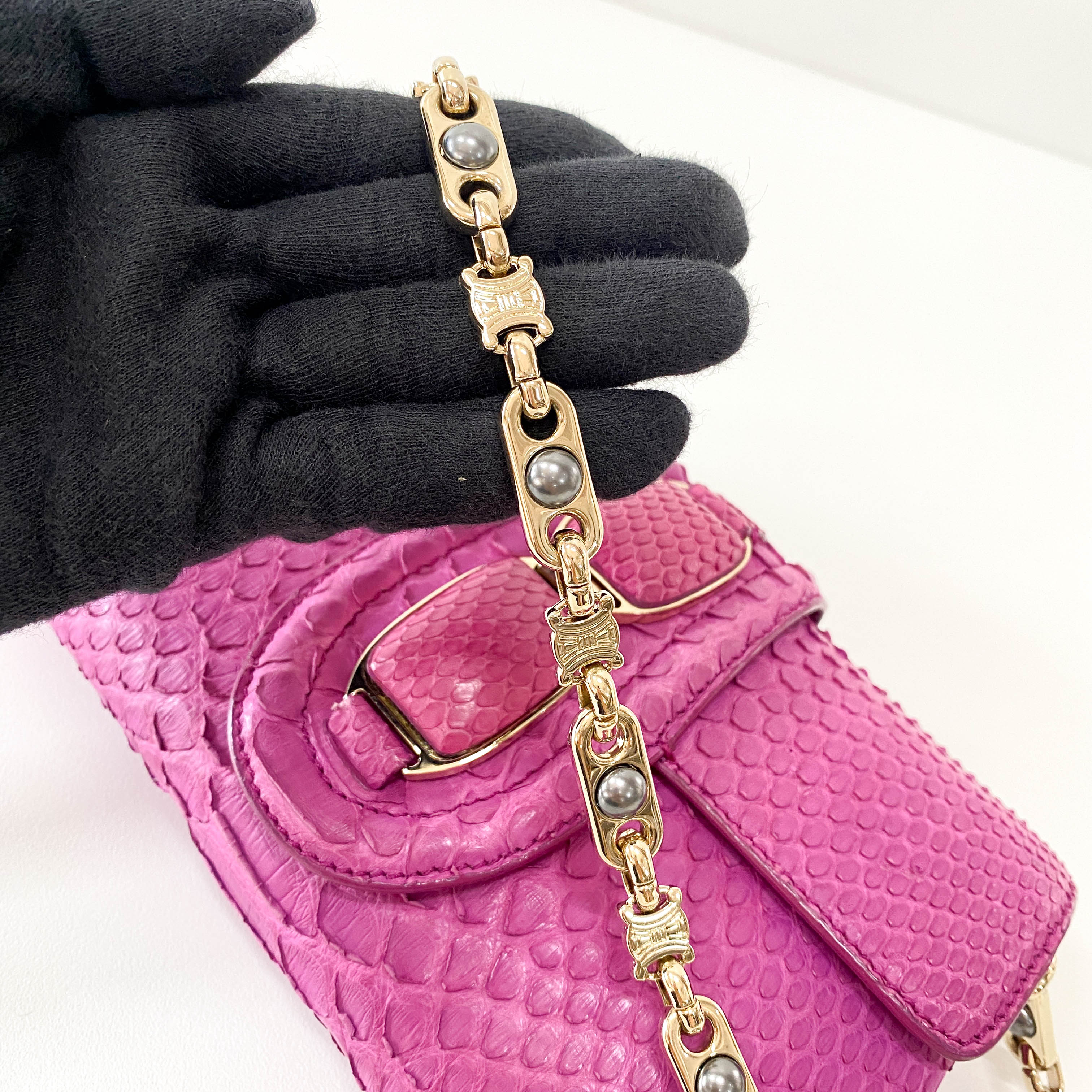 Triomphe Mini Pink Leather Shoulder Bag