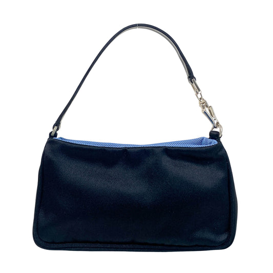 Black Satin Mini Pochette Bag