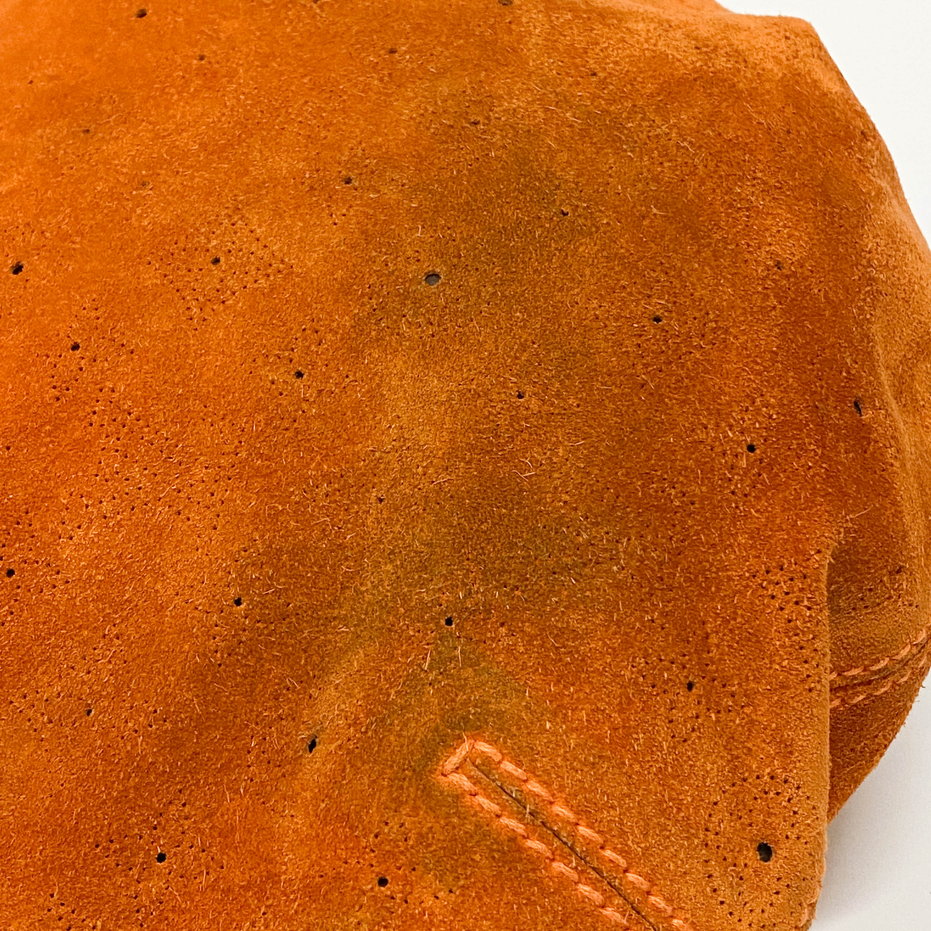 Monogram Orange Suede Shoulder Bag