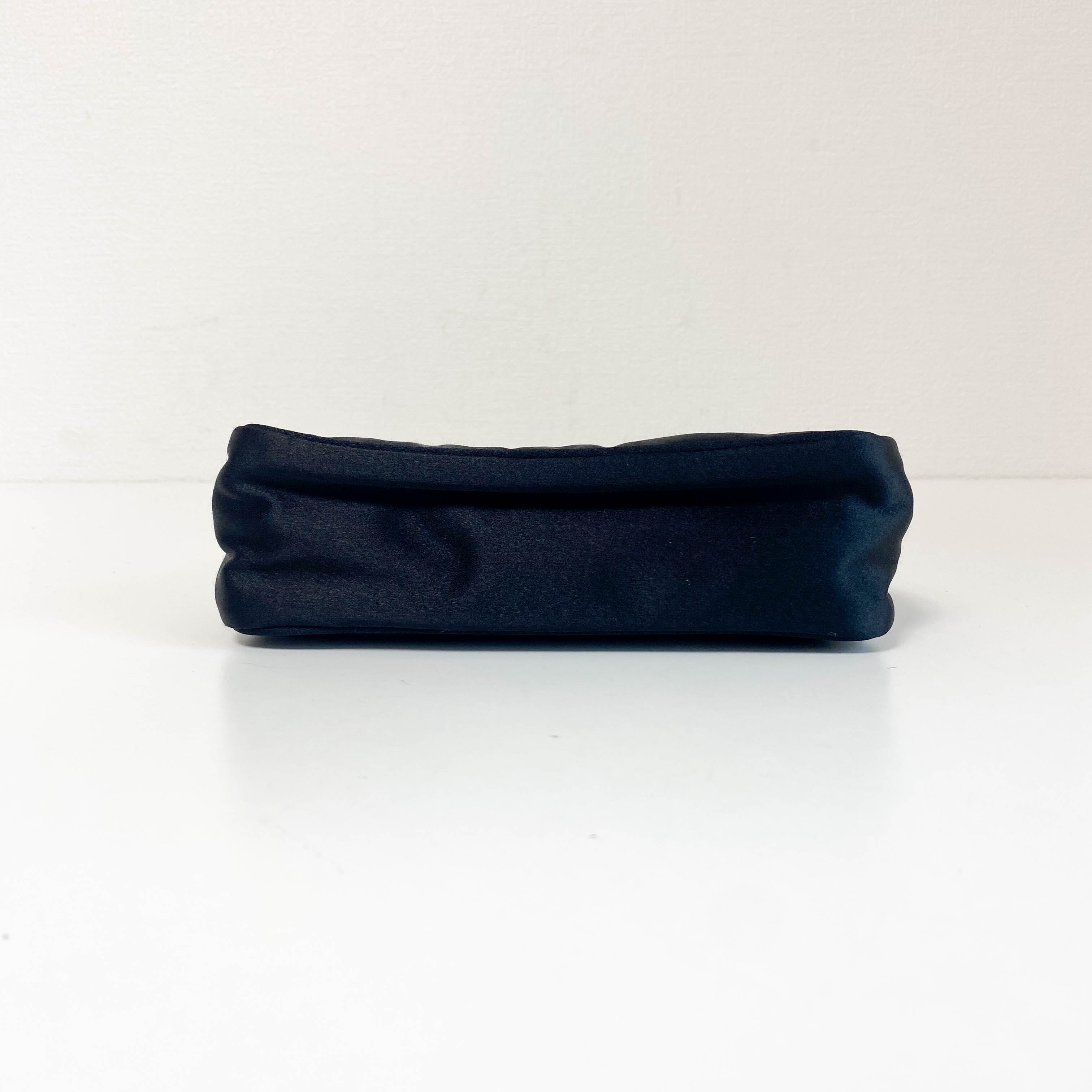 Black Satin Mini Pochette Bag